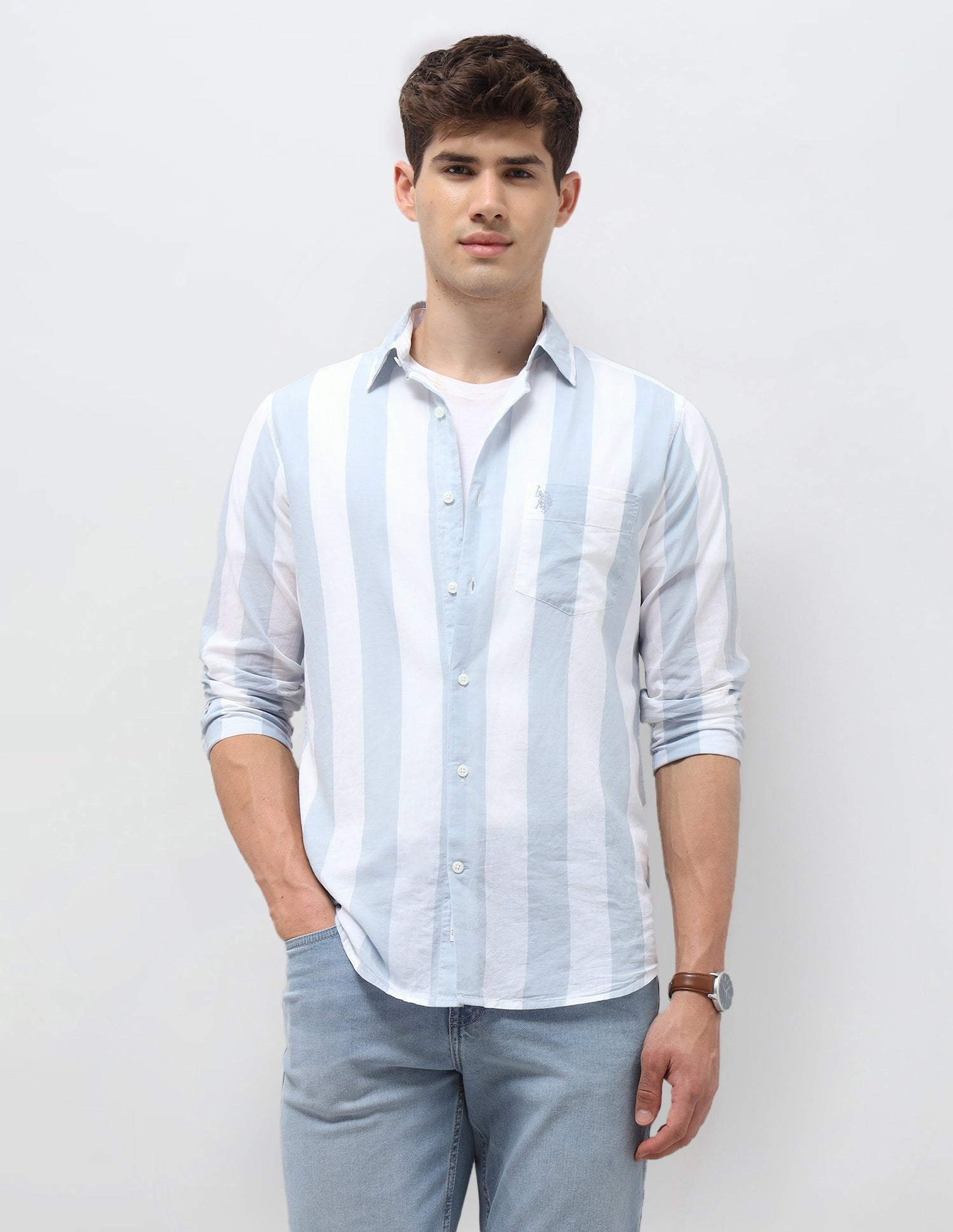 Vertical Striped Regular Fit Shirt