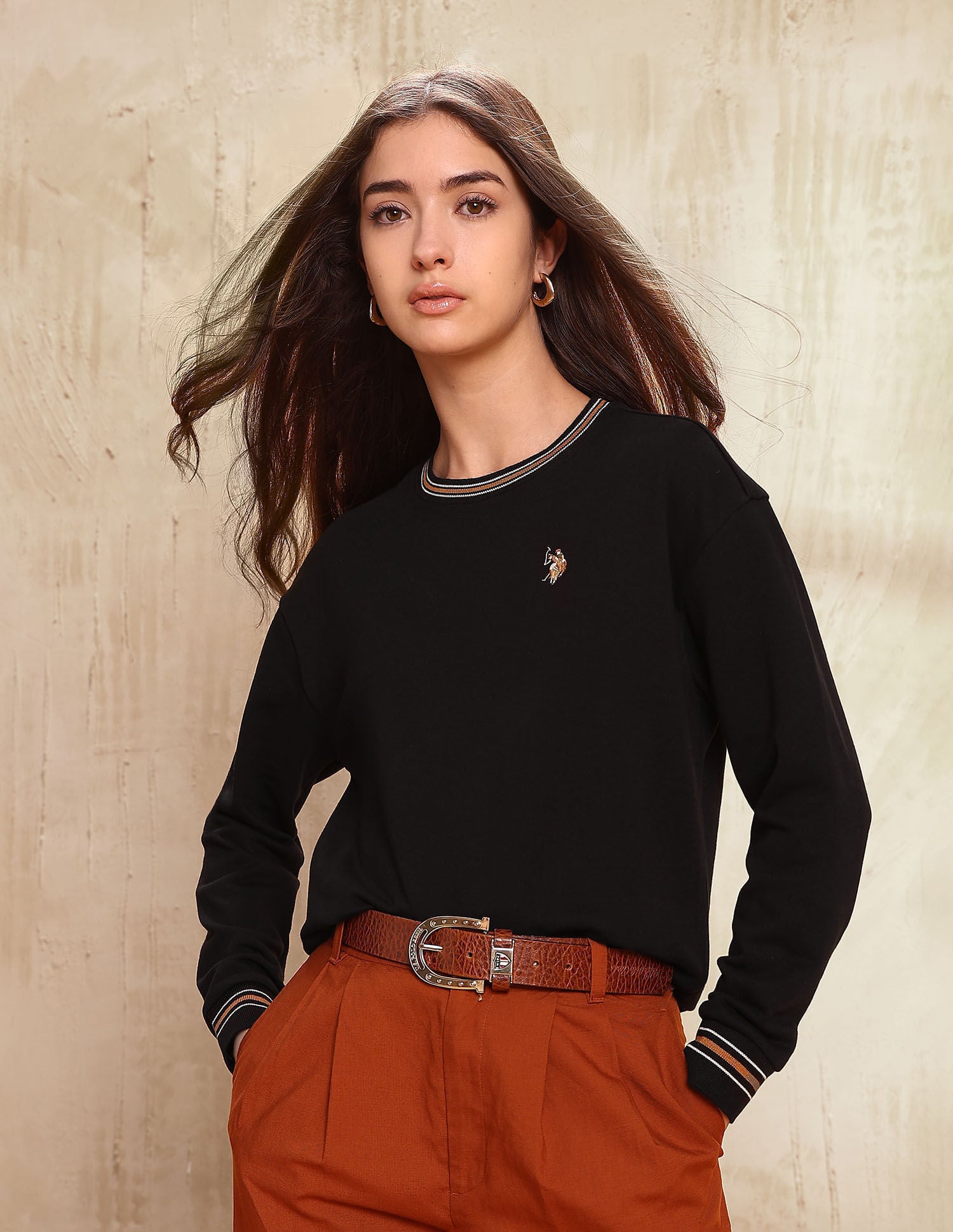 Solid Drop Shoulder Sweatshirt