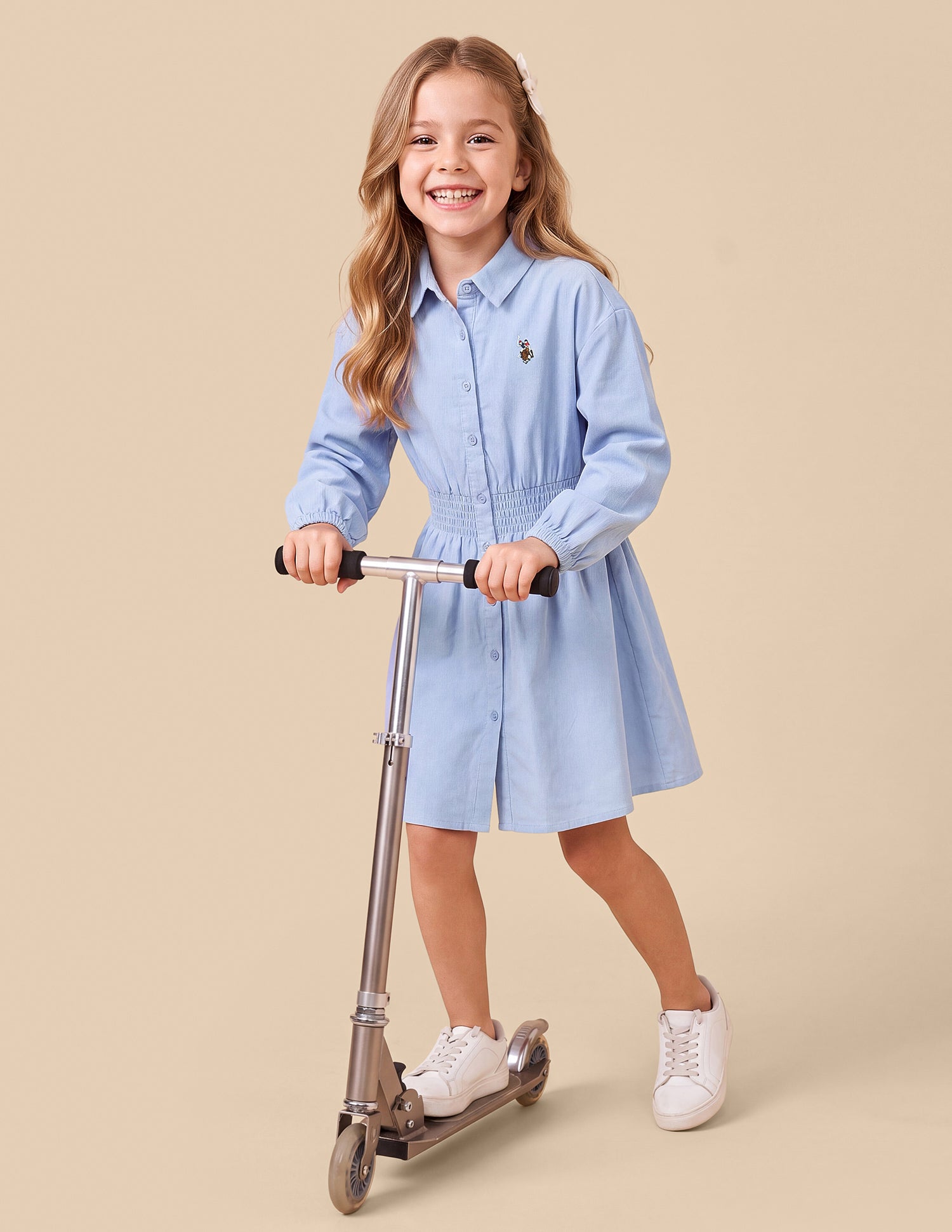 Solid Relaxed Fit Shirt Dress Blue - U.S. Polo Assn. India | Large