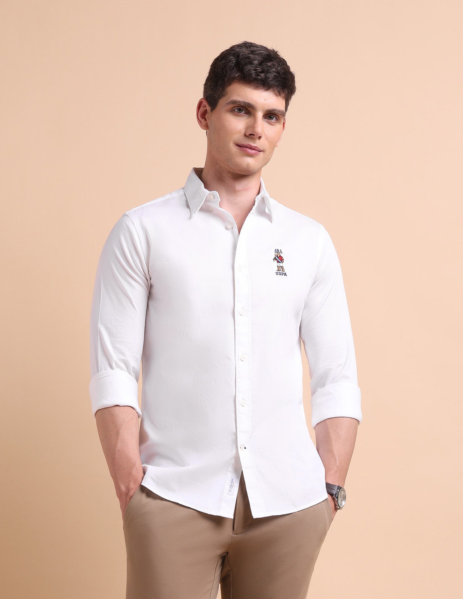 Tailored Fit Button Down Shirt White - U.S. POLO ASSN. | Large