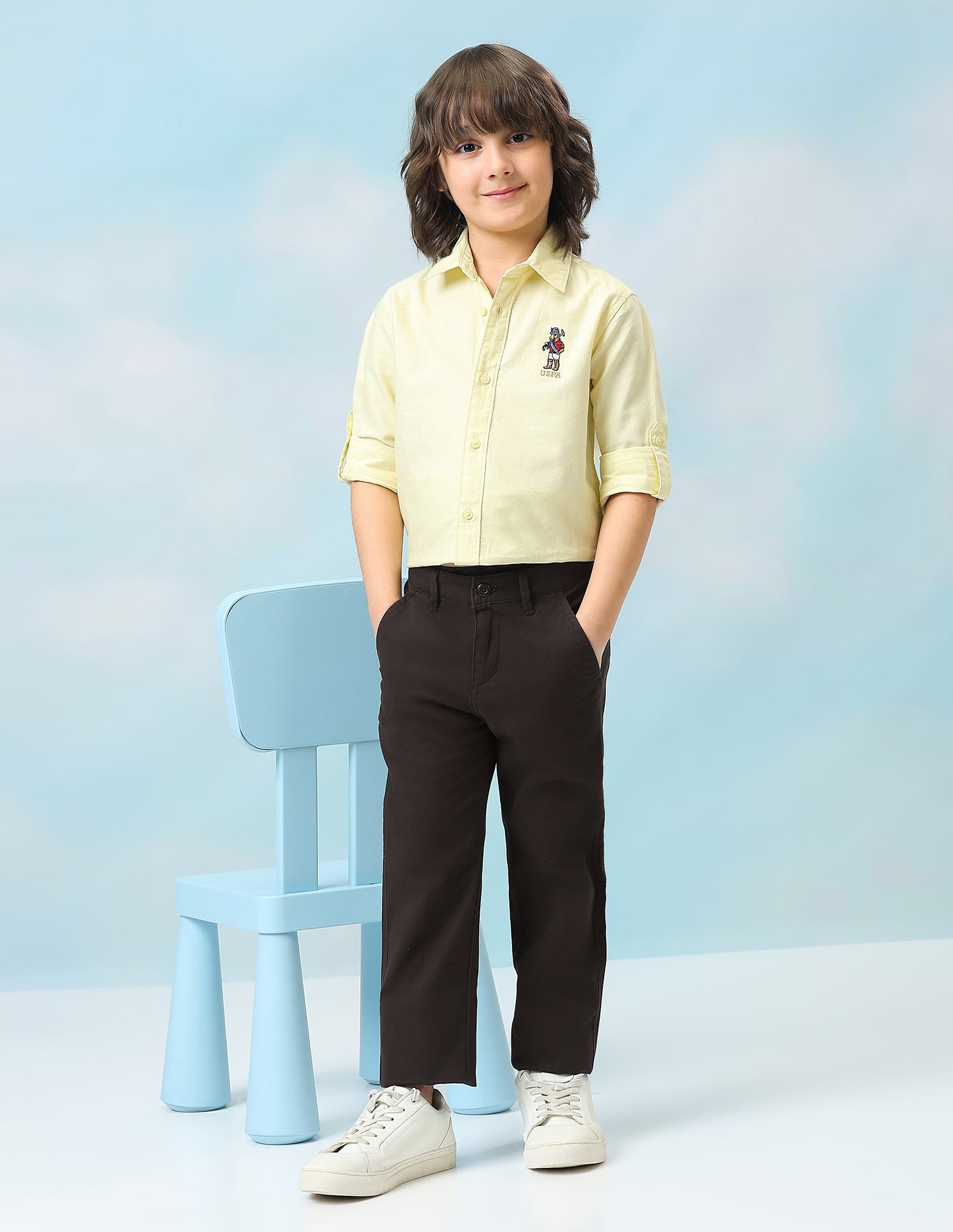 Mid Rise Twill Trousers