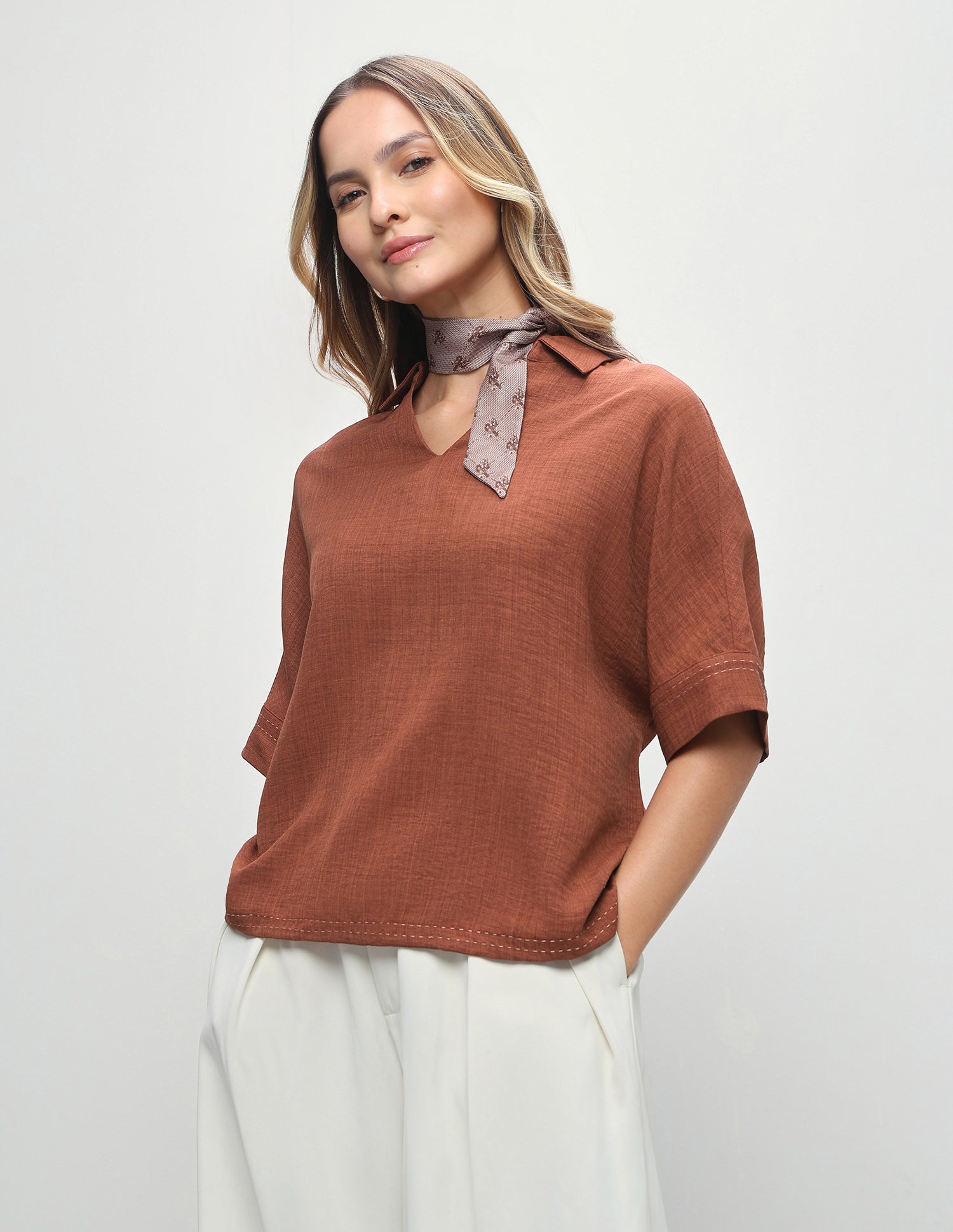 Solid Boxy Fit Shirt Rust - U.S. Polo Assn. India | Large