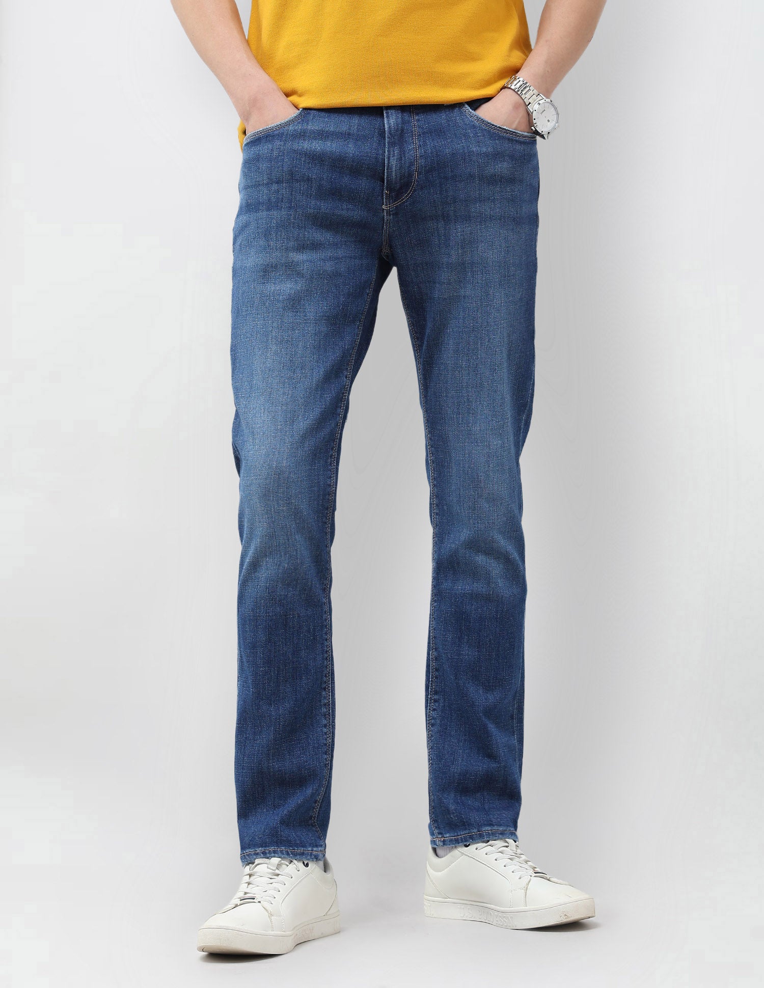 Brandon Slim Tapered Fit Blue Jeans