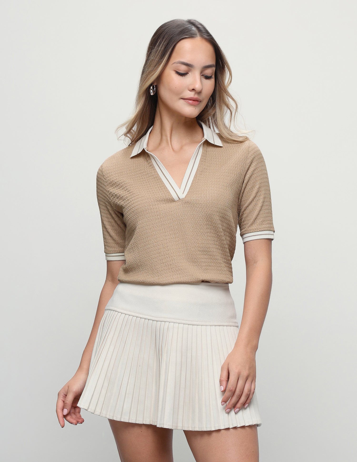 Textured Regular Fit Polo Shirt Light Brown - U.S. Polo Assn. India | Large