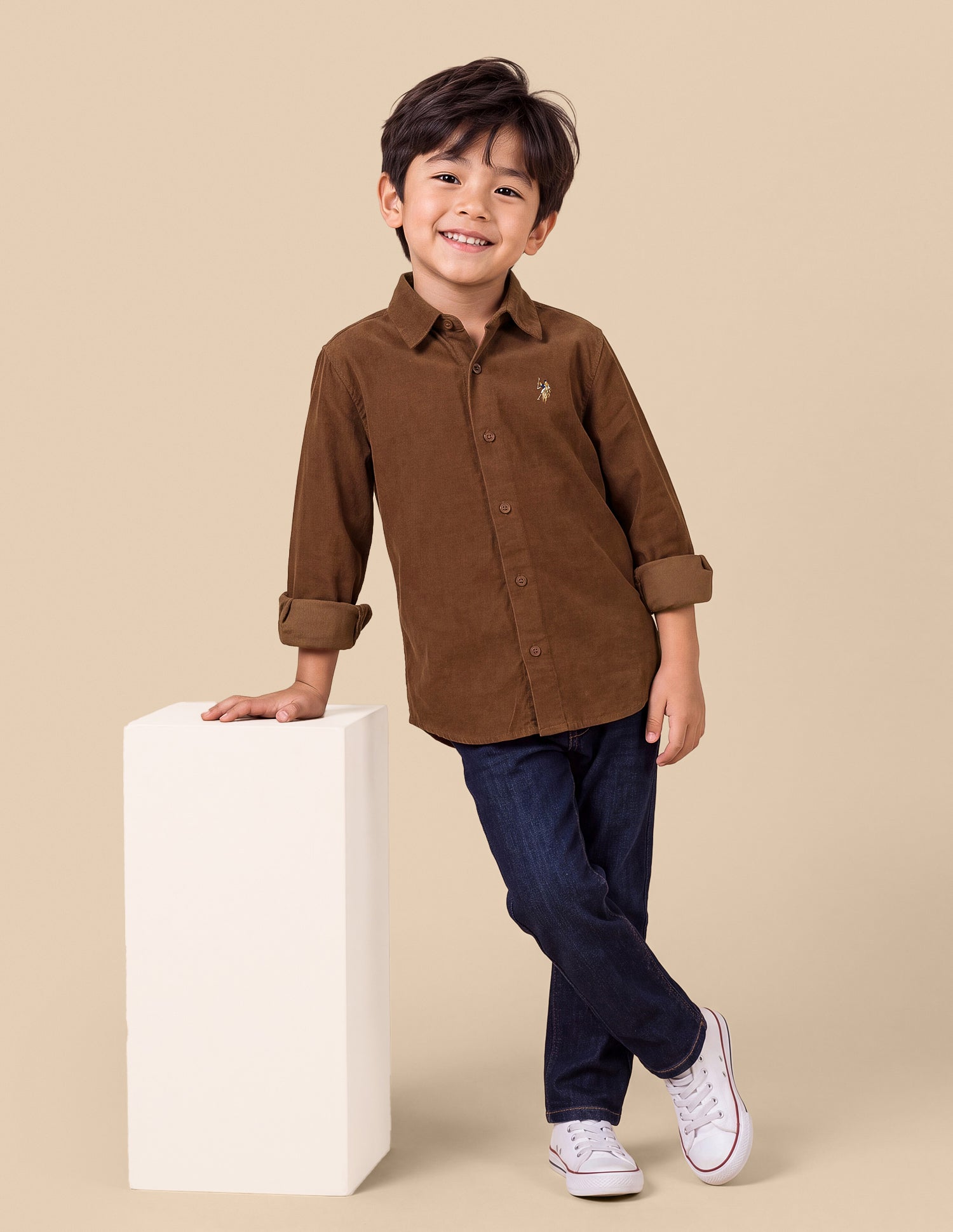 Regular Fit Corduroy Shirt Rust - U.S. Polo Assn. India | Large