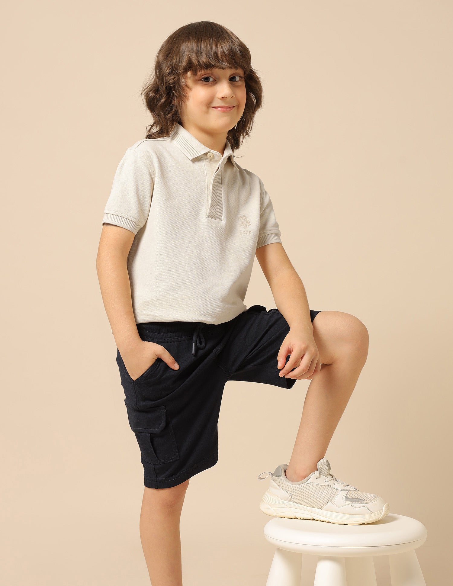 Boys Solid Pure Cotton Polo Shirt