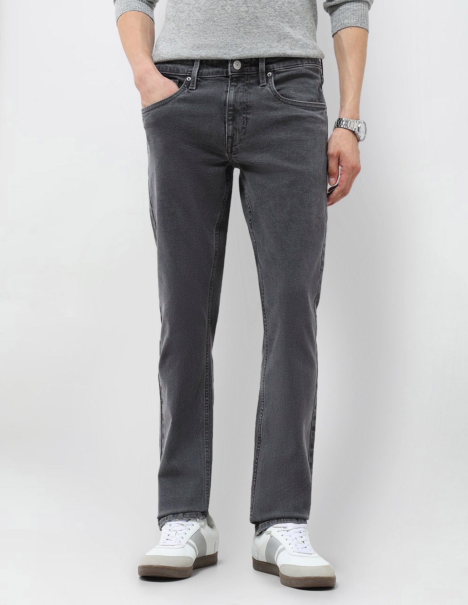 Regallo Skinny Fit Mid Rise Jeans Mid Grey - U.S. Polo Assn. India | Large