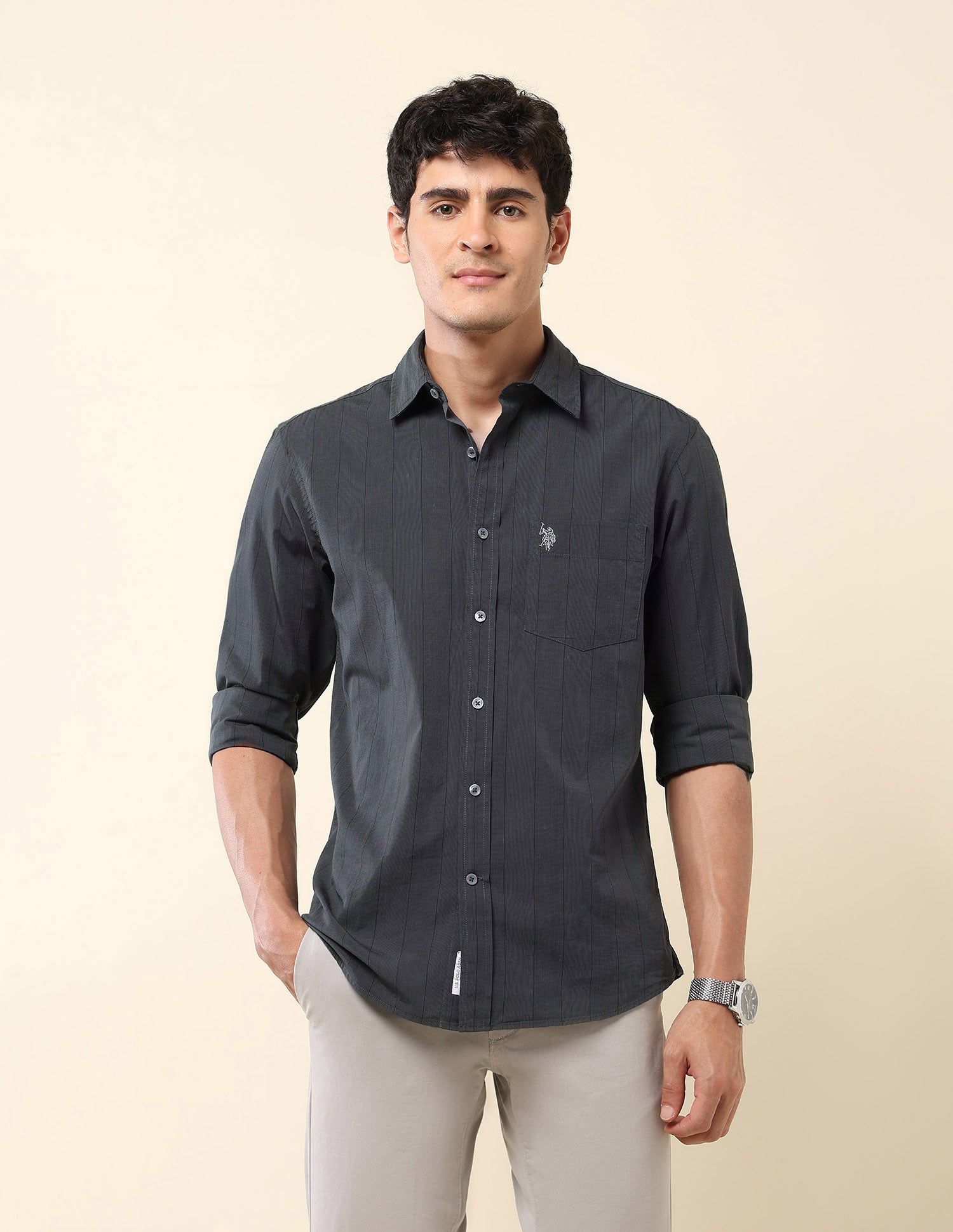 Pinstriped Pure Cotton Shirt