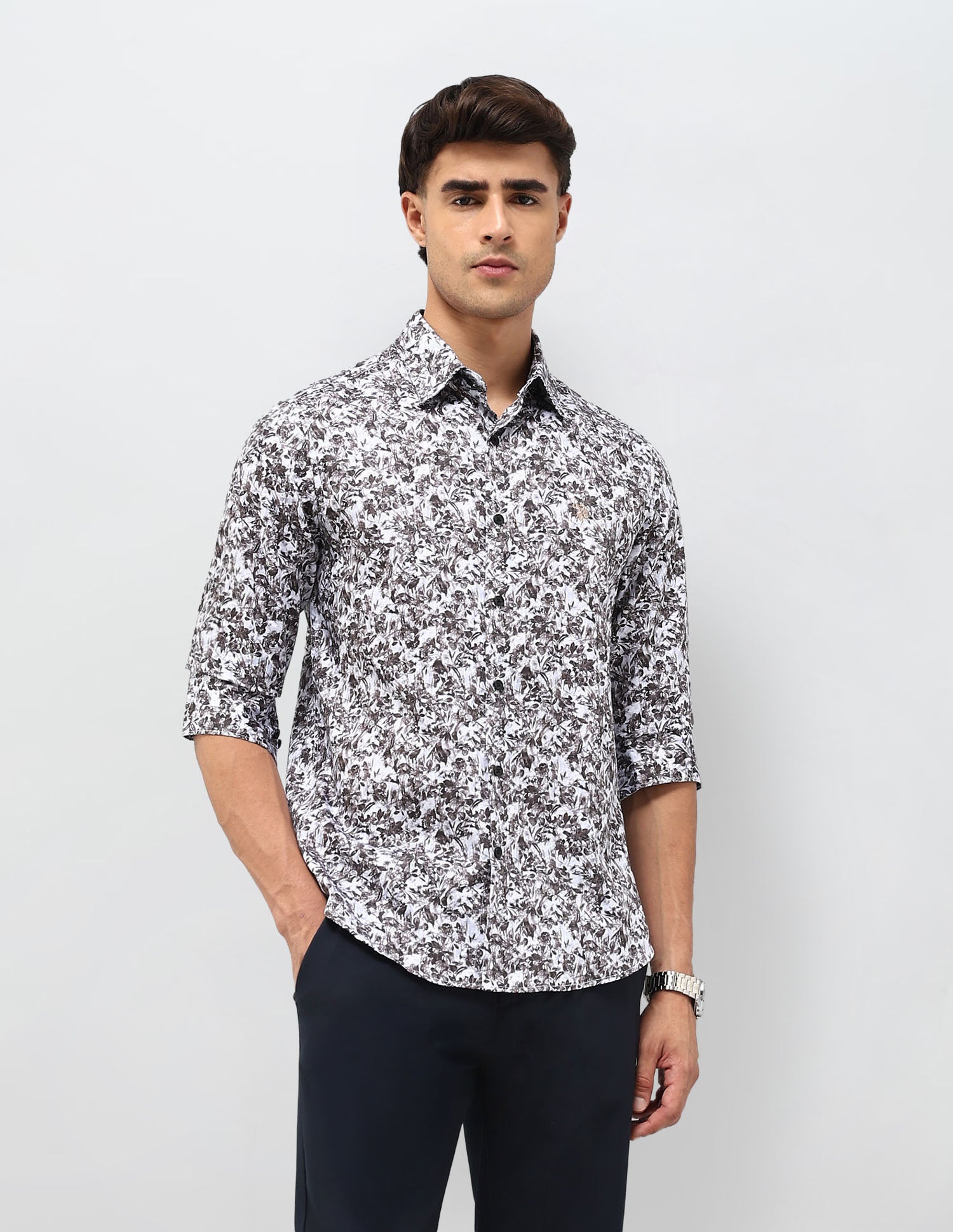 Floral Printed Satin Shirt