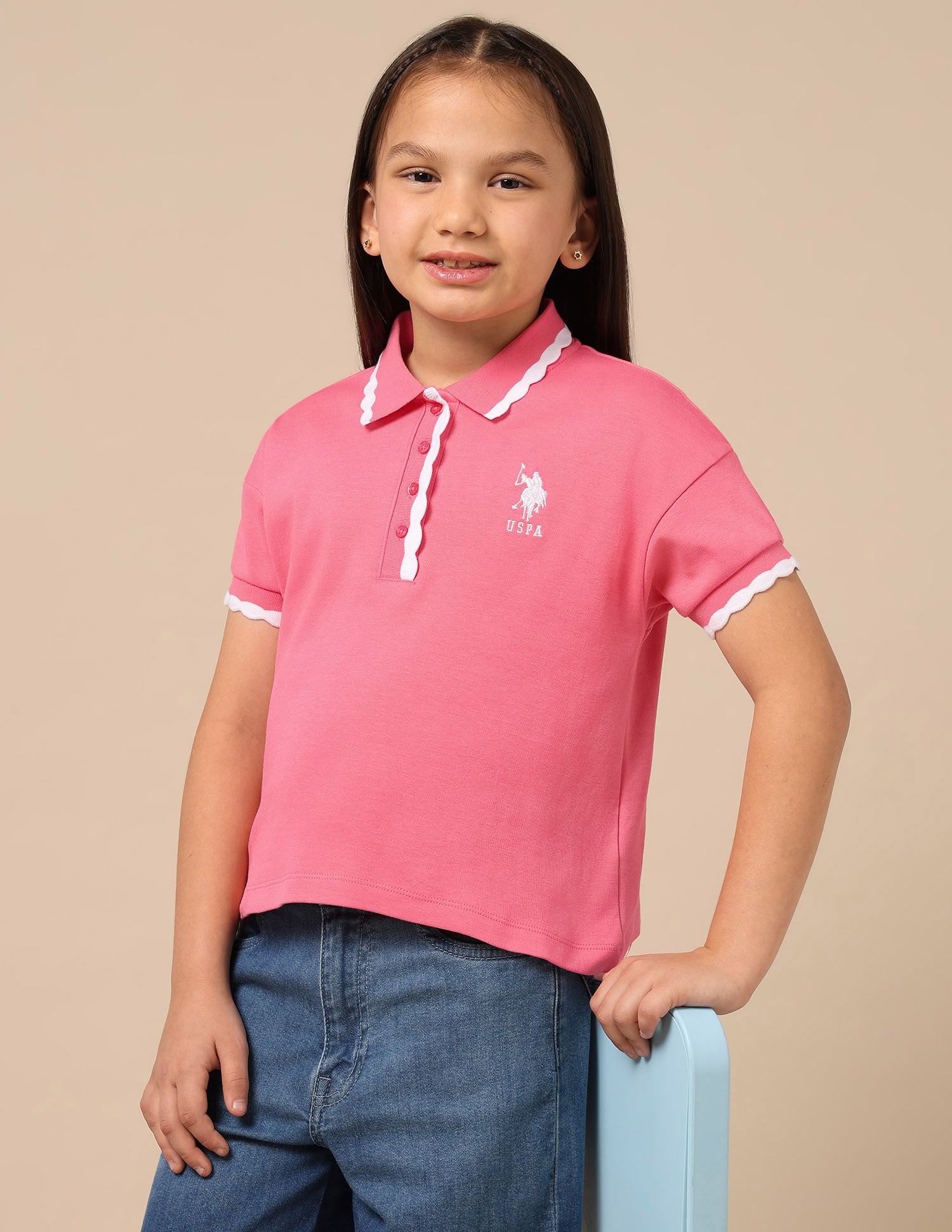 Girls Solid Boxy Fit Top