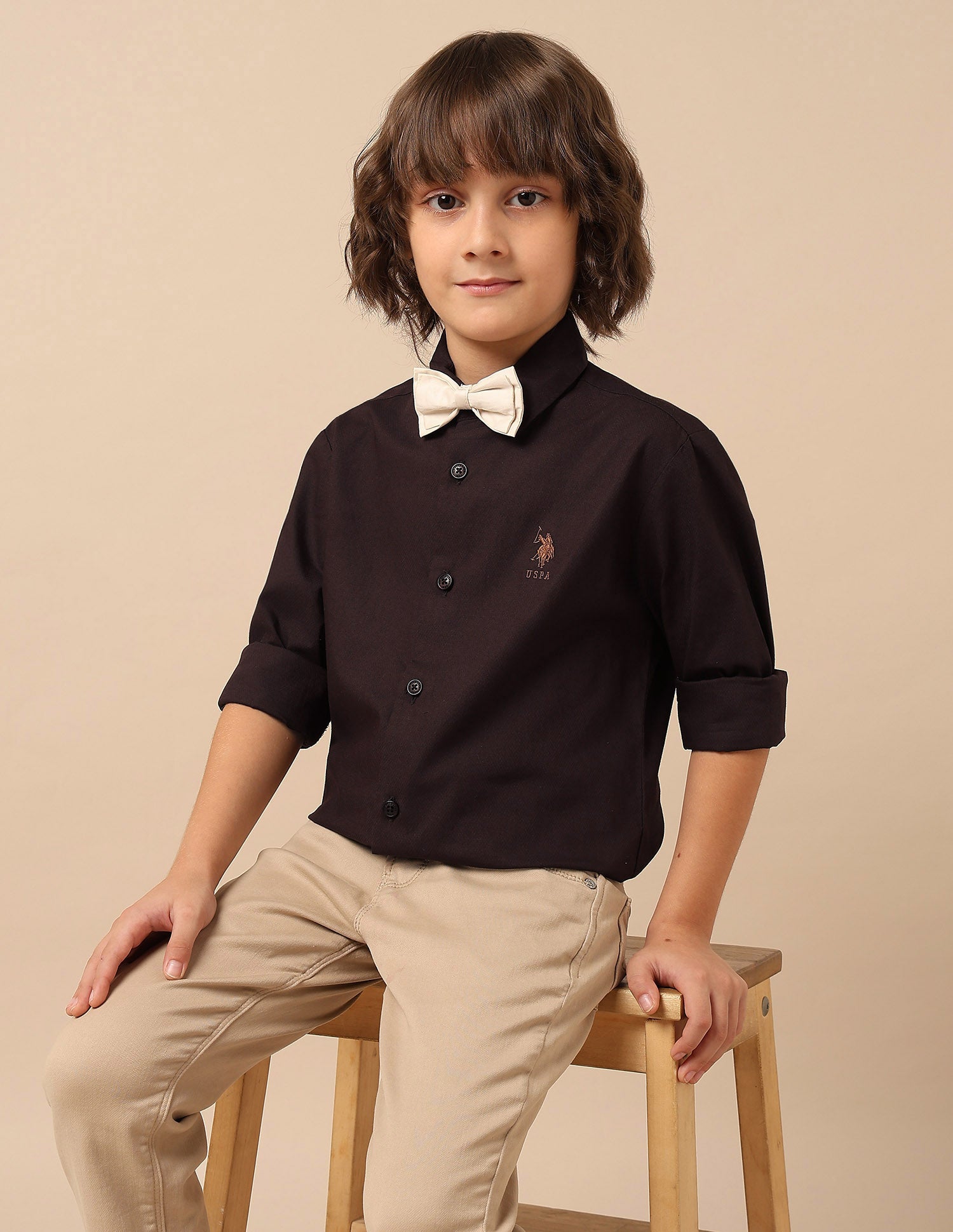 Boys Dobby Regular Fit Shirt