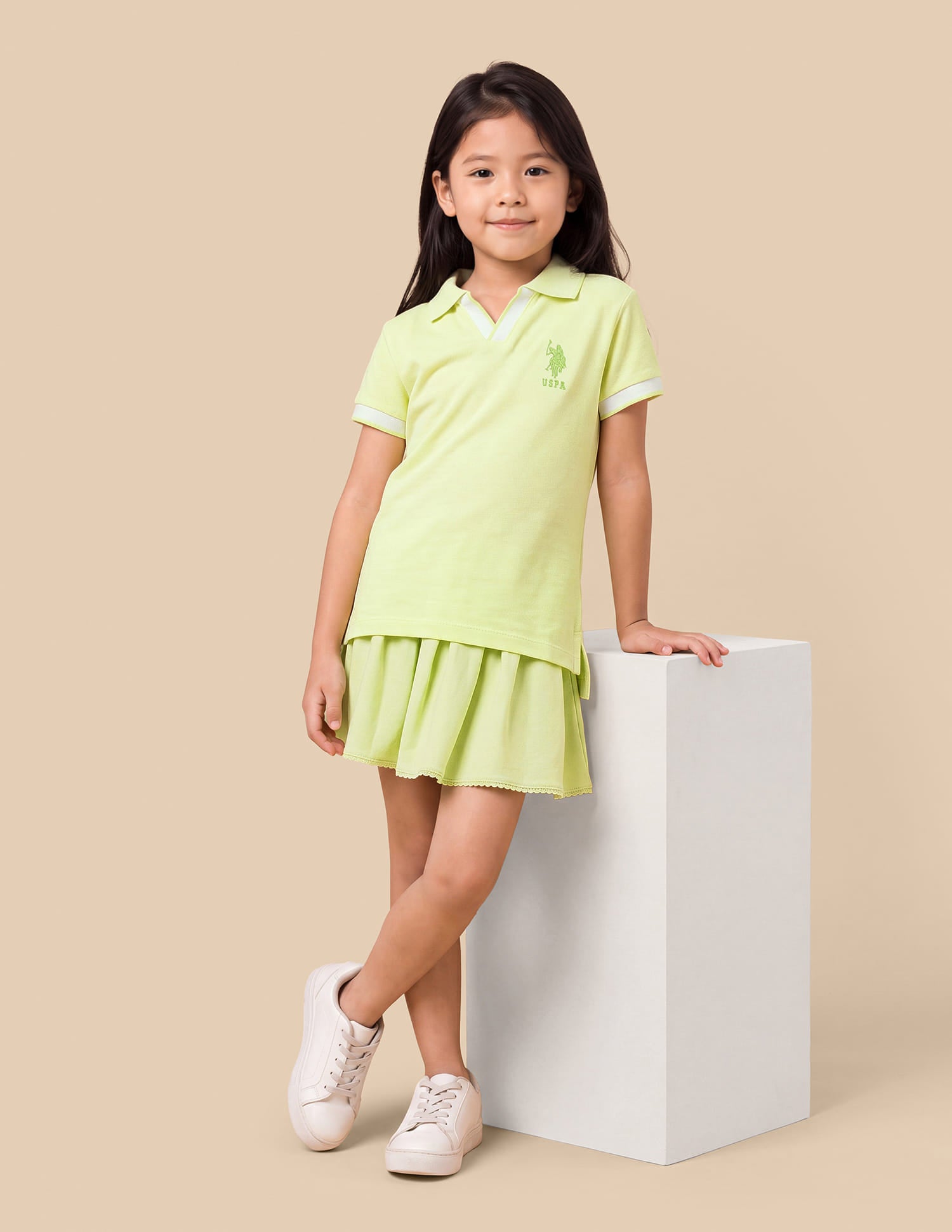 Solid Relaxed Fit Polo Shirt Green - U.S. Polo Assn. India | Large