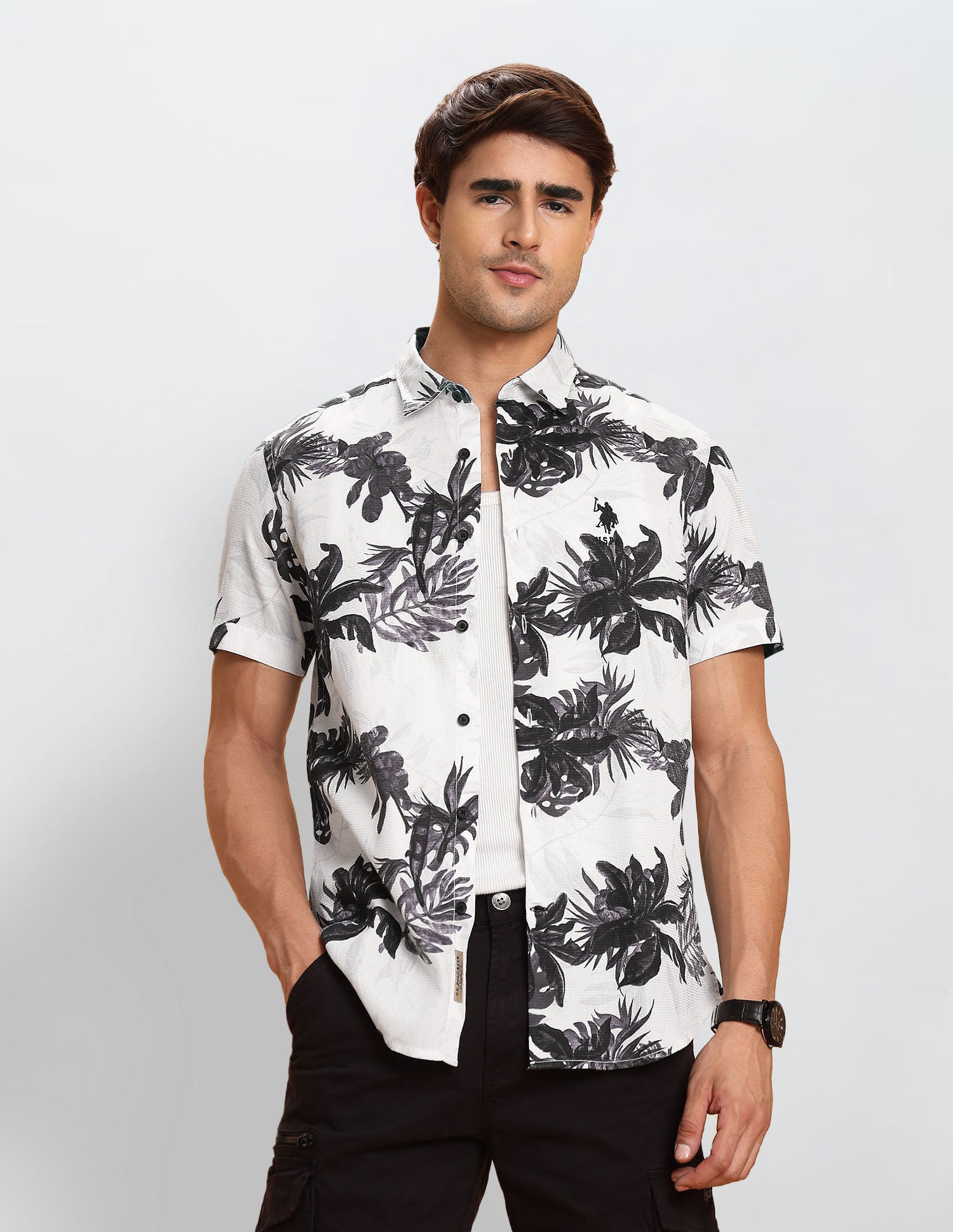 Slim Fit Floral Printed Shirt