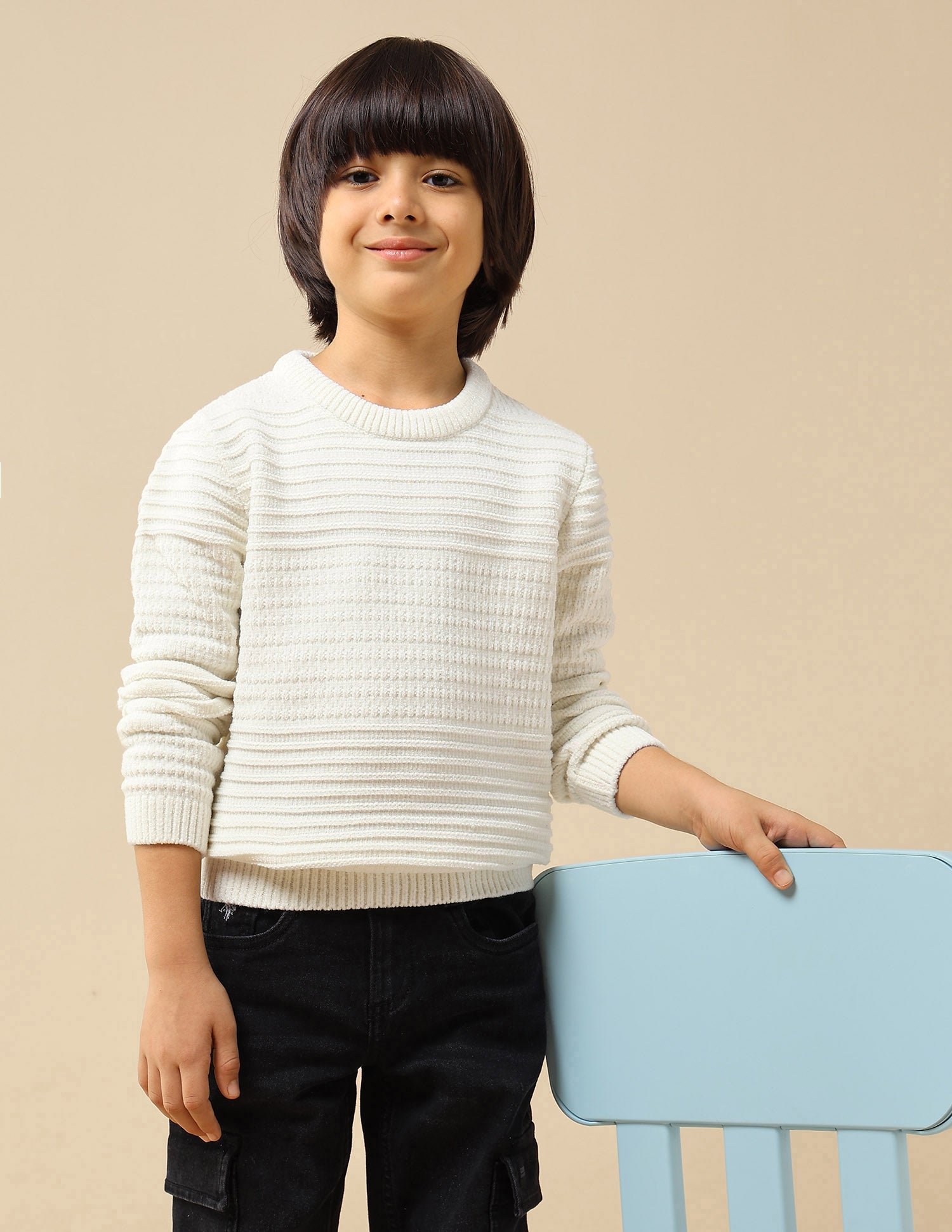 Boys Textured Mini Me Sweater