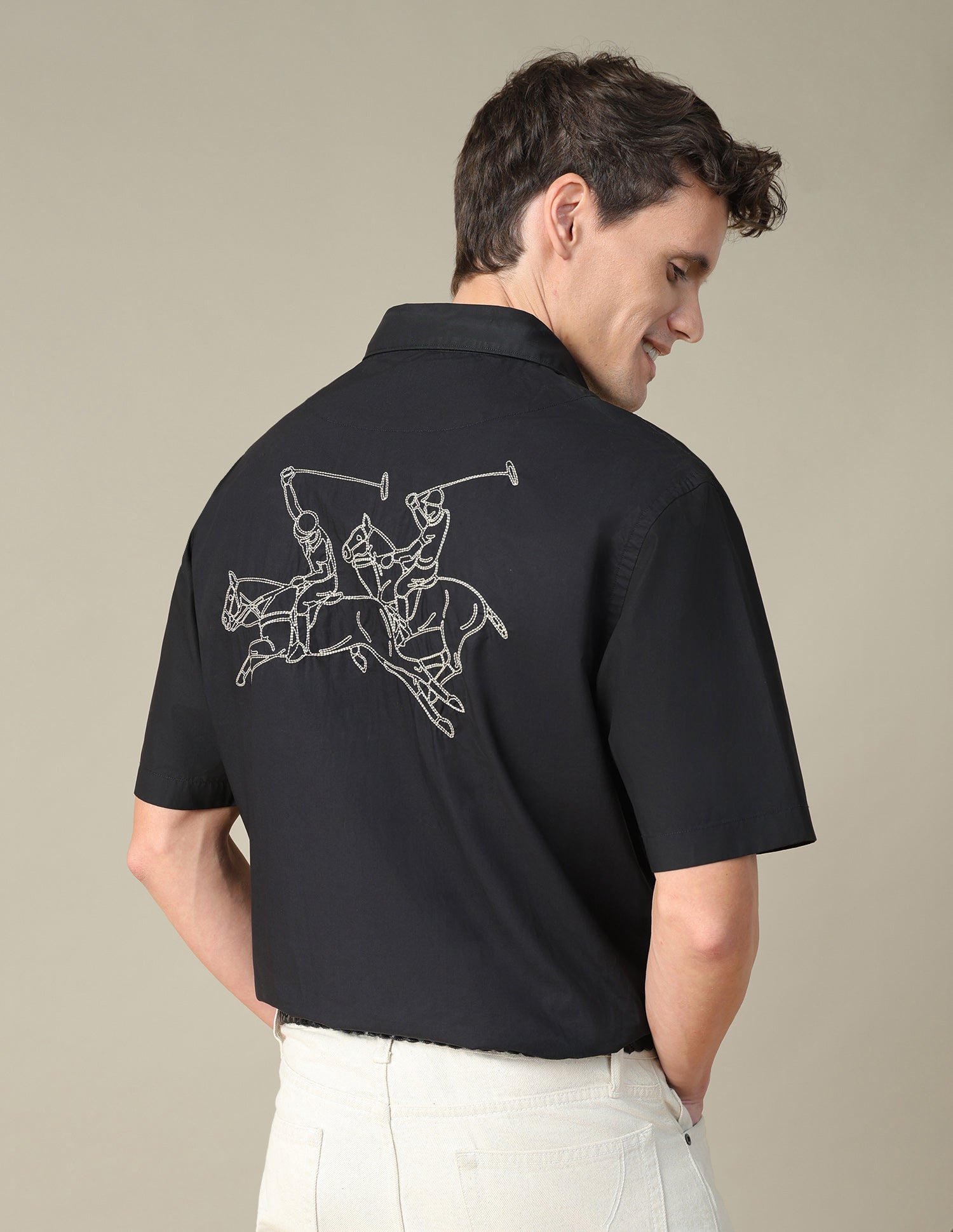 Graphic Brand Embroidered Twill Shirt Dark Grey - U.S. Polo Assn. India | Large