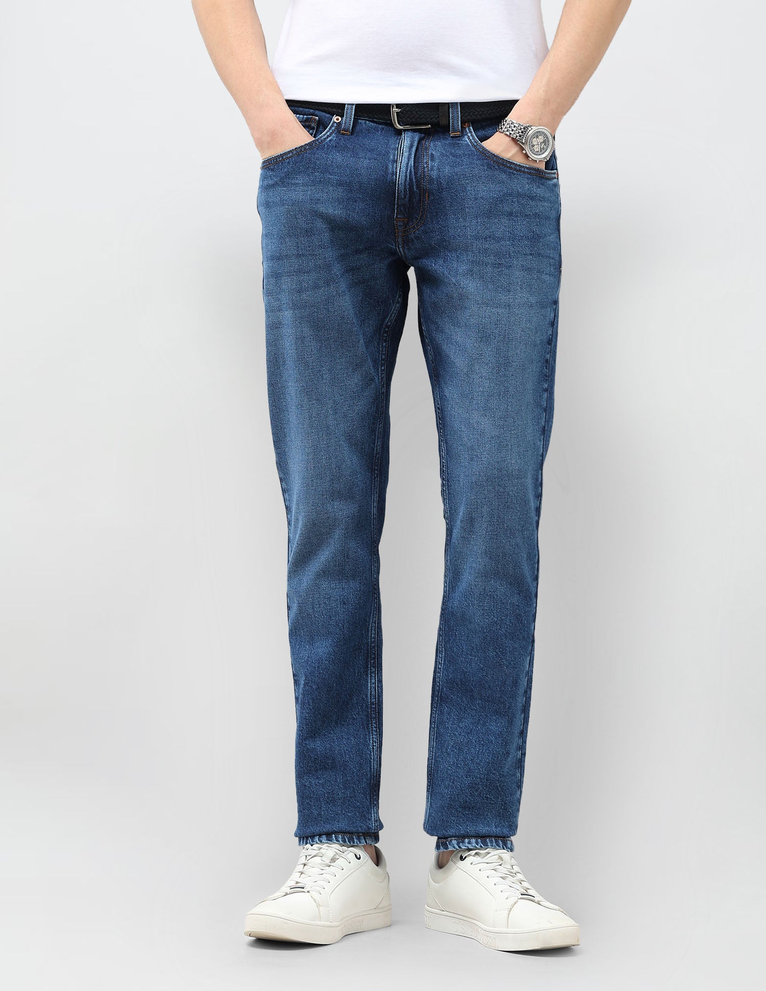 Brandon Slim Tapered Fit Whiskered Jeans