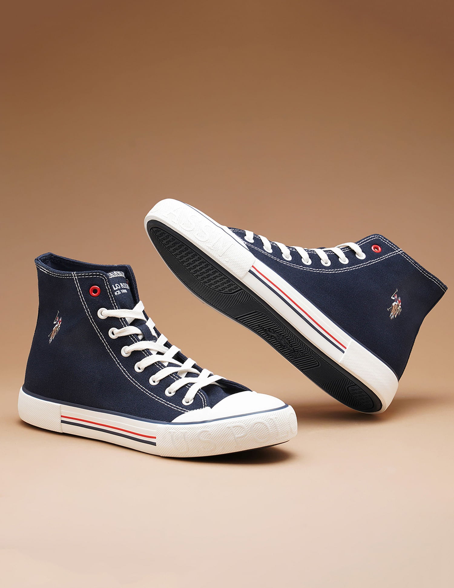 Men Vlair 2.0 Canvas Mid Top Casual Shoes Navy - U.S. Polo Assn. India | Large