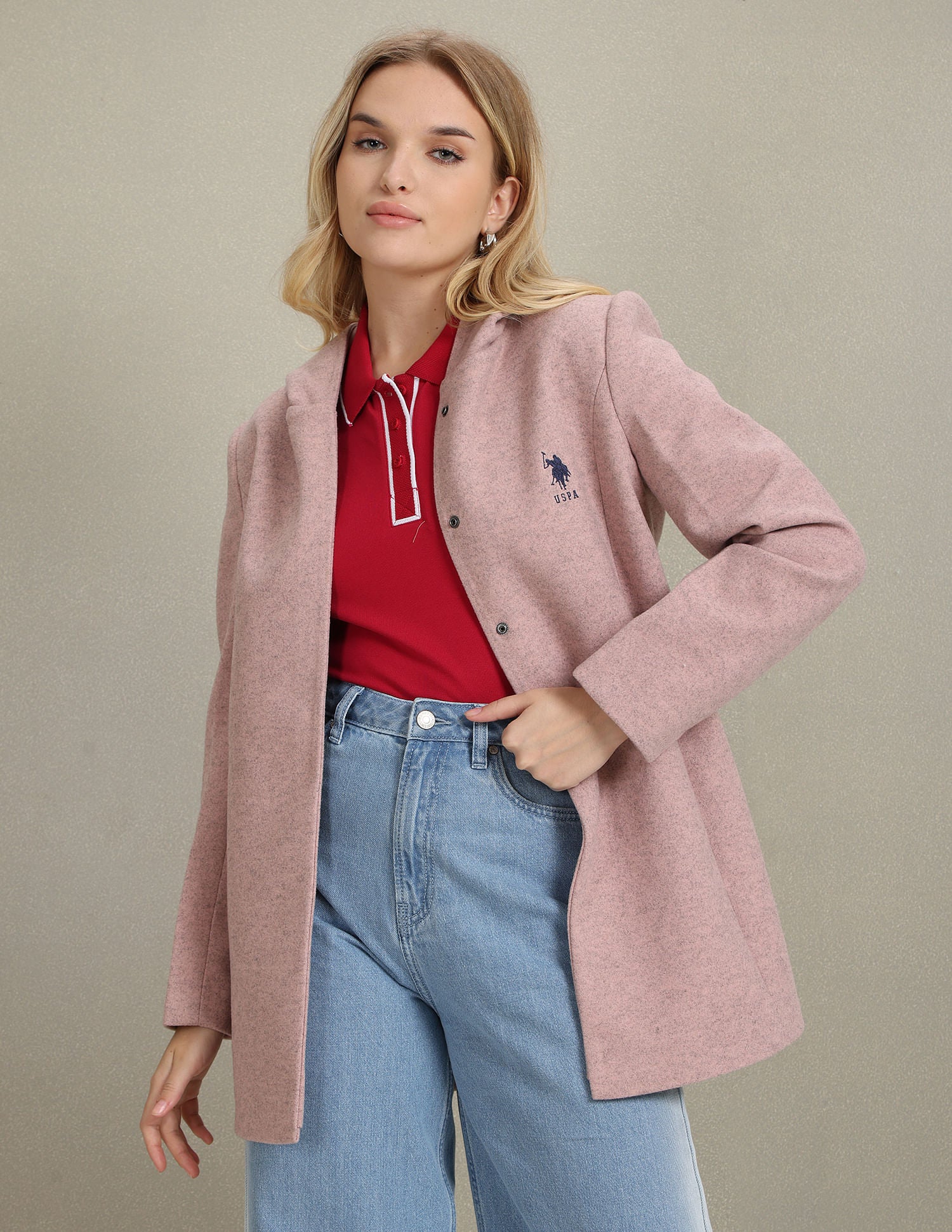 Longline Heathered Hooded Jacket