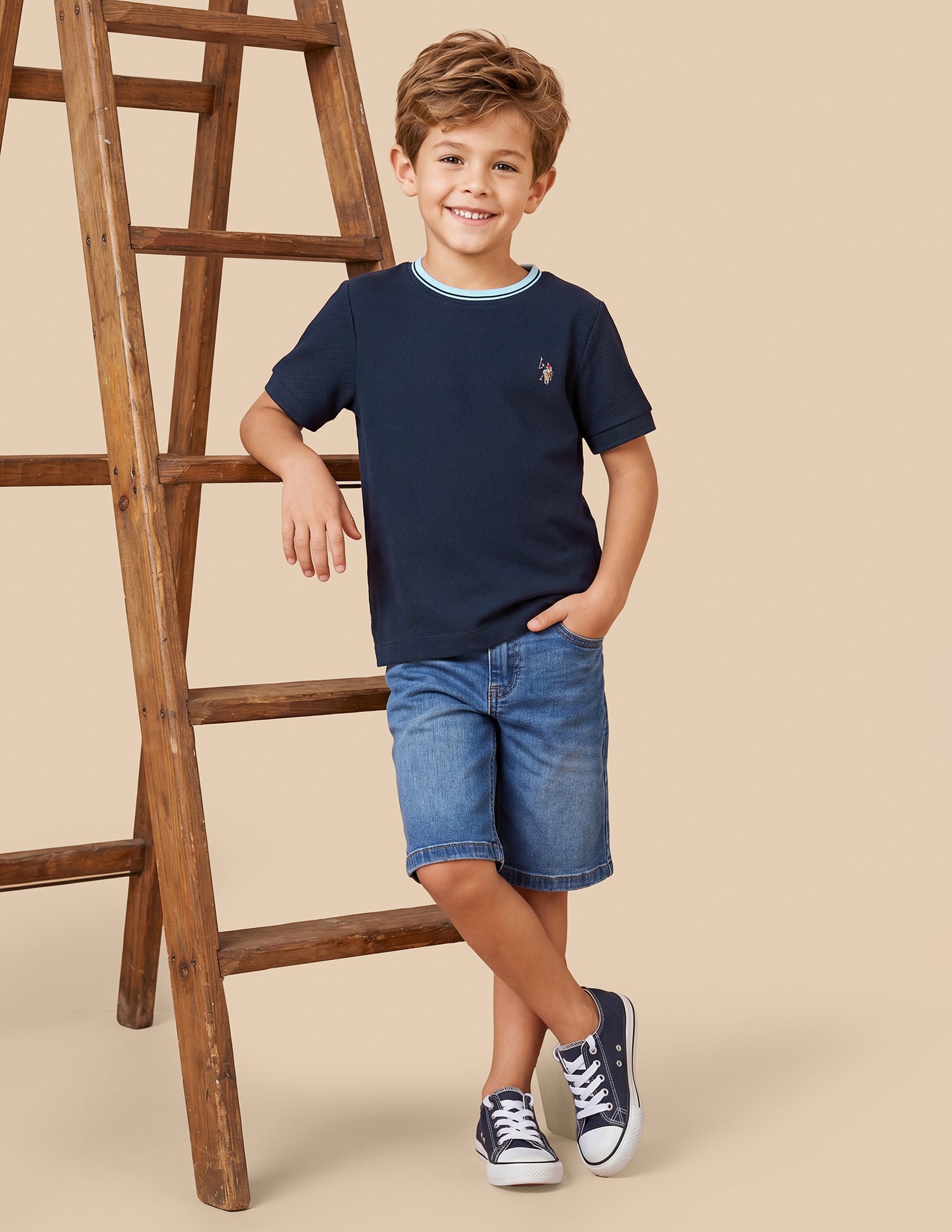 Solid Regular Fit T-Shirt Navy - U.S. Polo Assn. India | Large