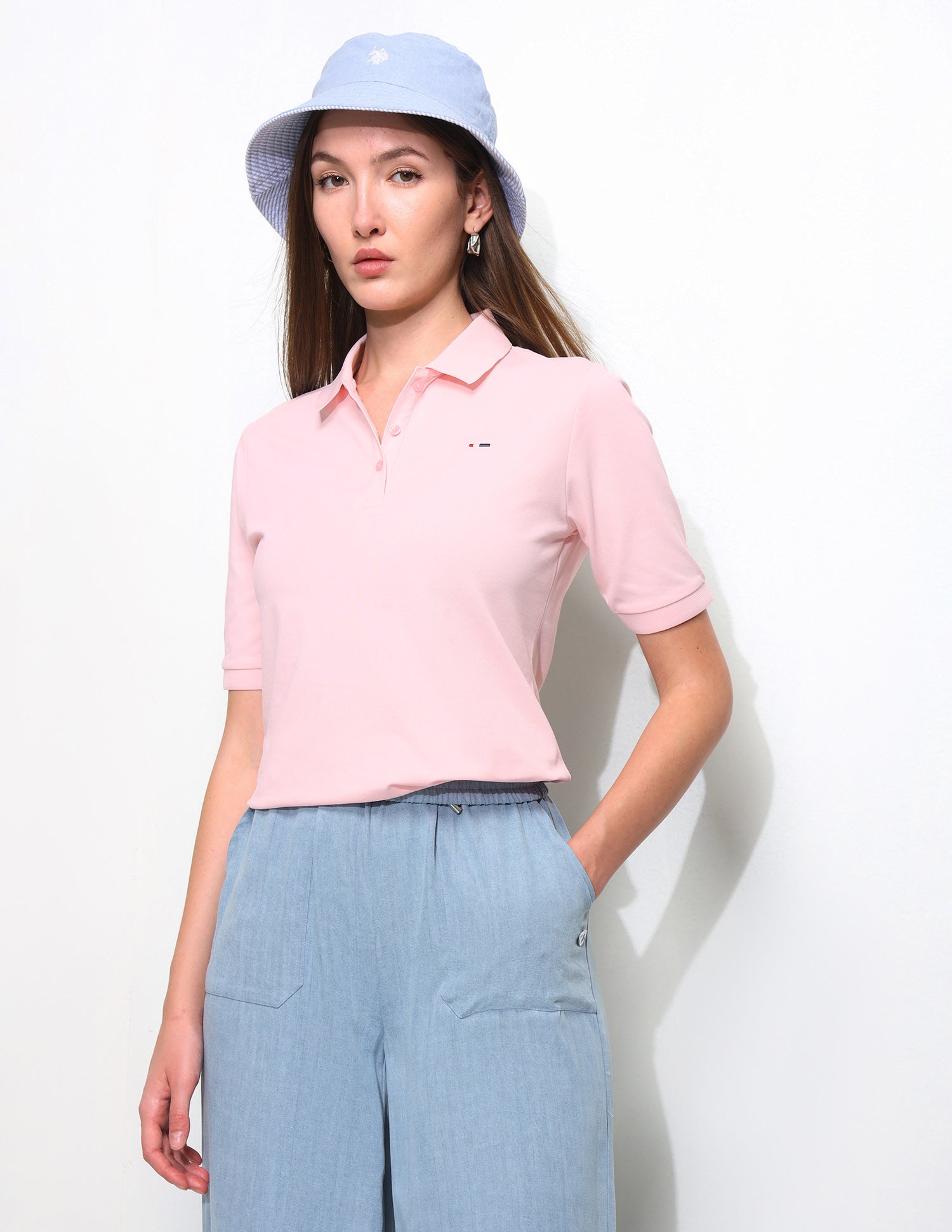 Solid Regular Fit Polo Shirt Pink - U.S. Polo Assn. India | Large
