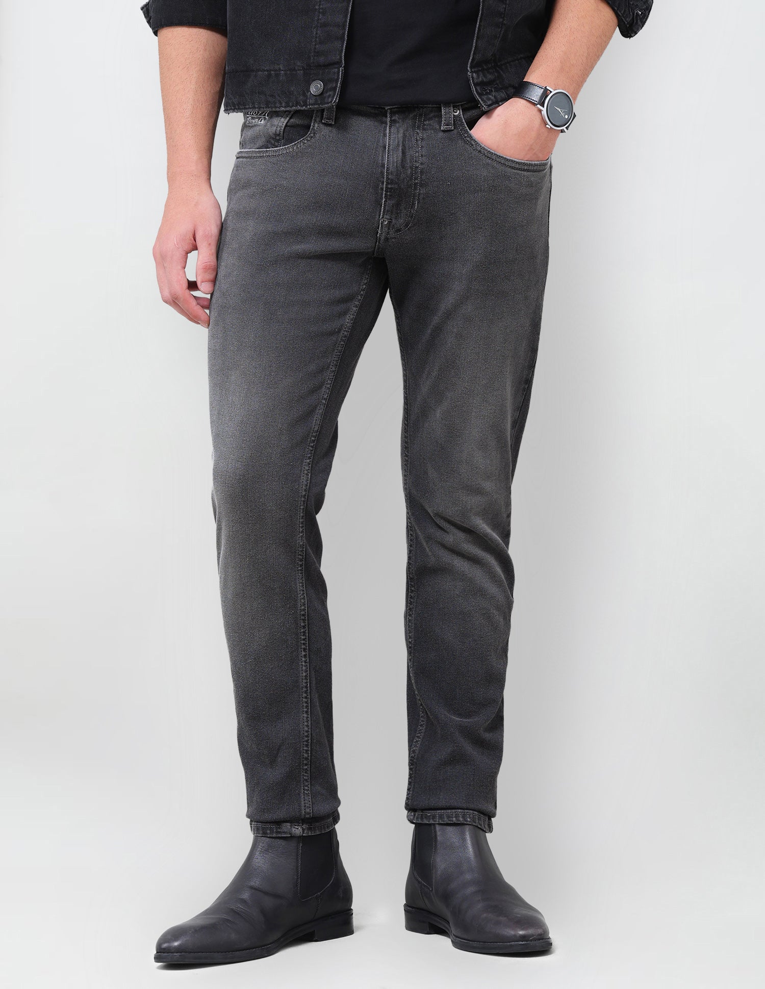 Brandon Slim Tapered Fit Grey Jeans Grey - U.S. Polo Assn. India | Large
