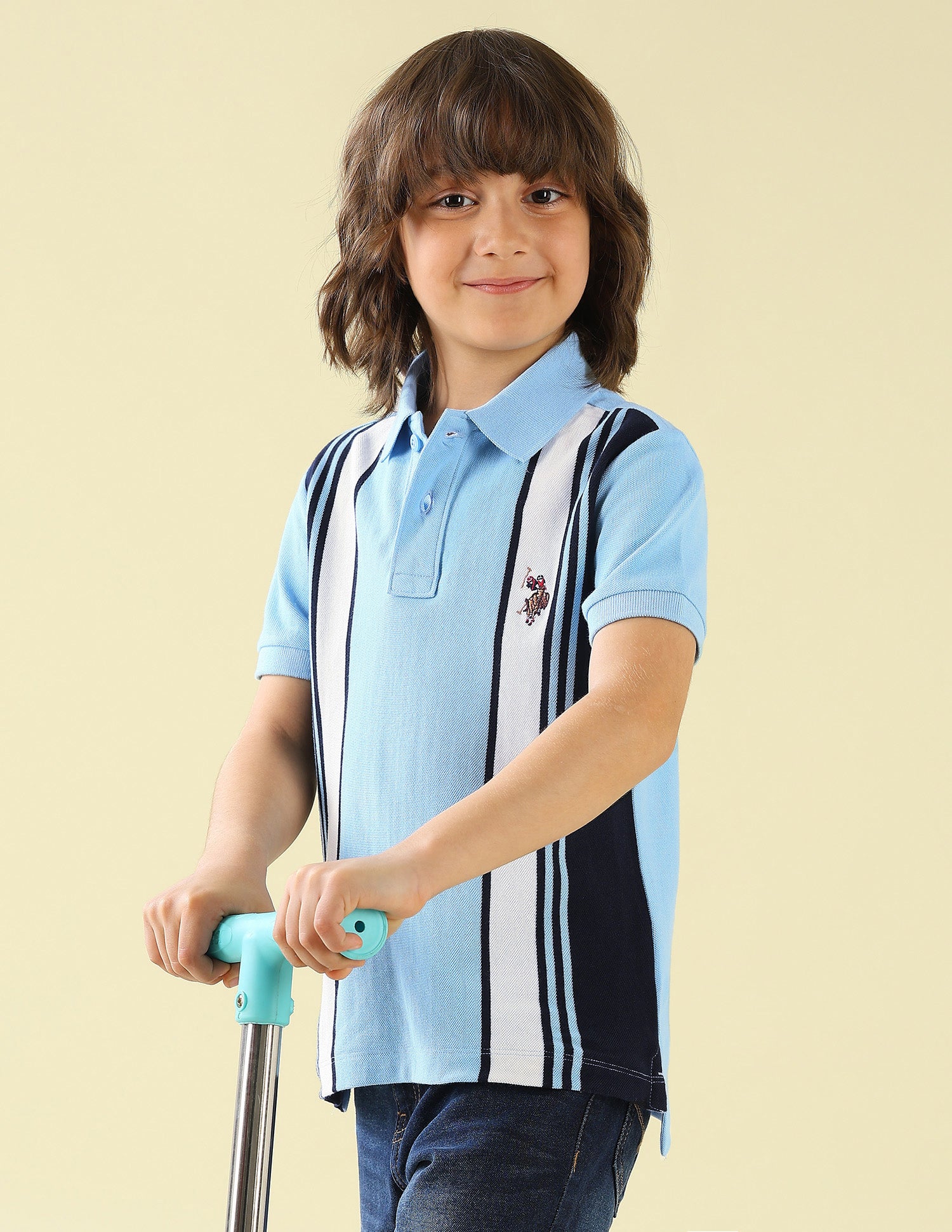 Vertical Striped Regular Fit Polo Shirt