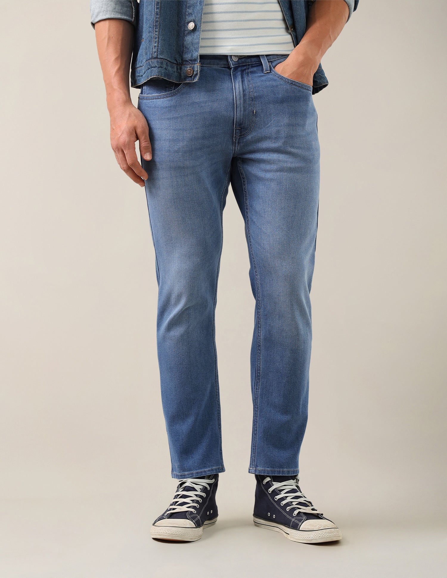 Cole Comfort Cropped Fit Blue Jeans Light Indigo - U.S. Polo Assn. India | Large
