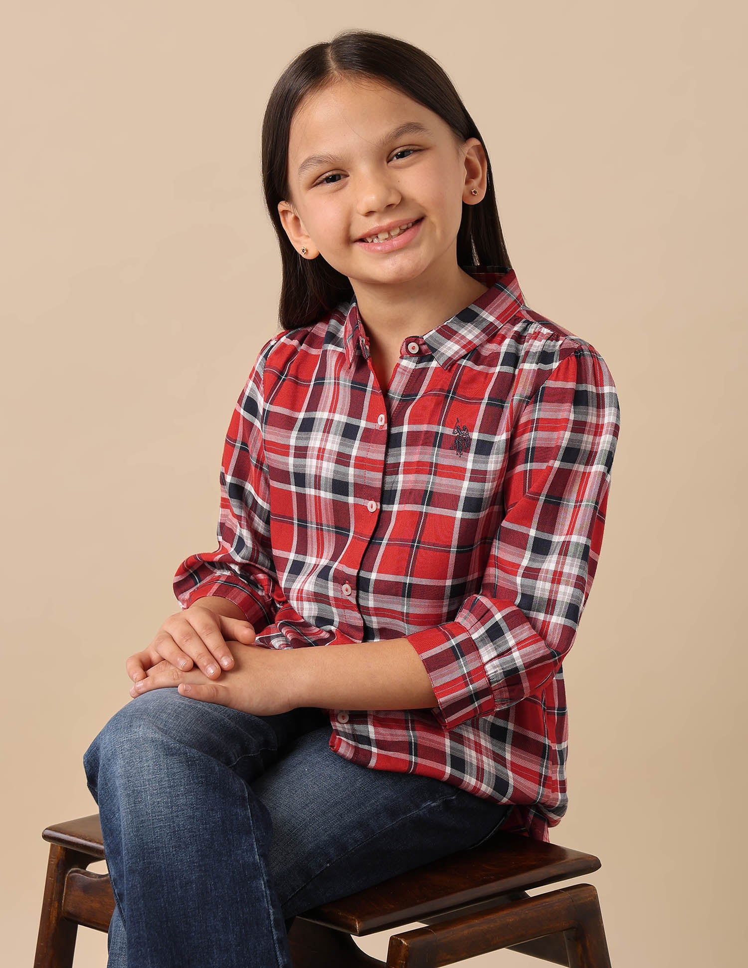 Spread Collar Viscose Top