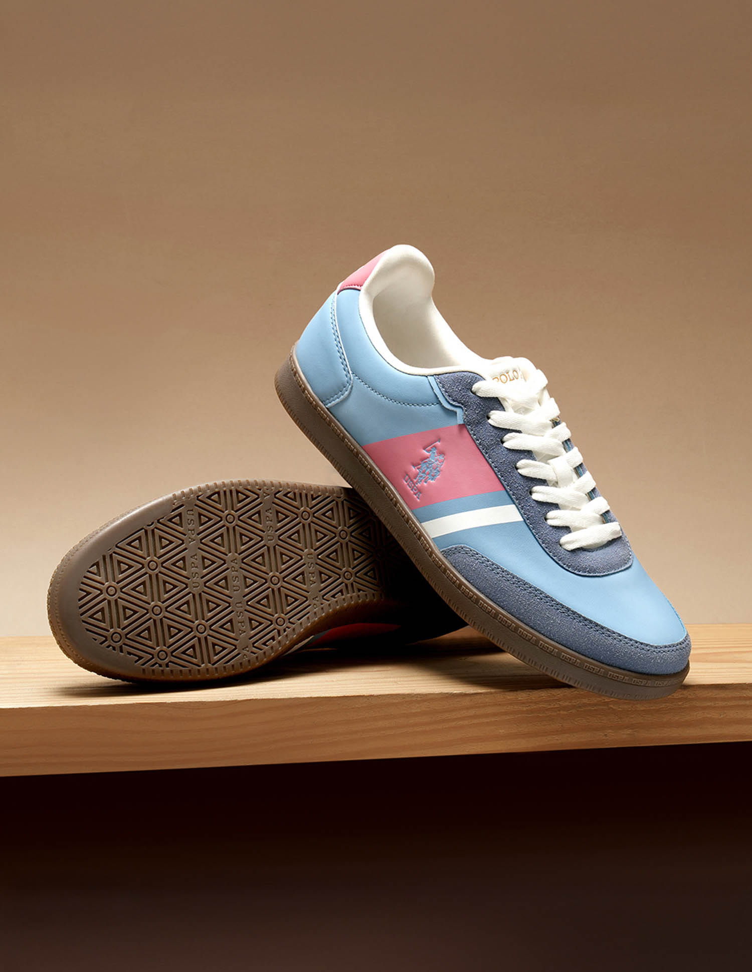 Men Hilton Colour Blocked Sneakers Blue - U.S. Polo Assn. India | Large