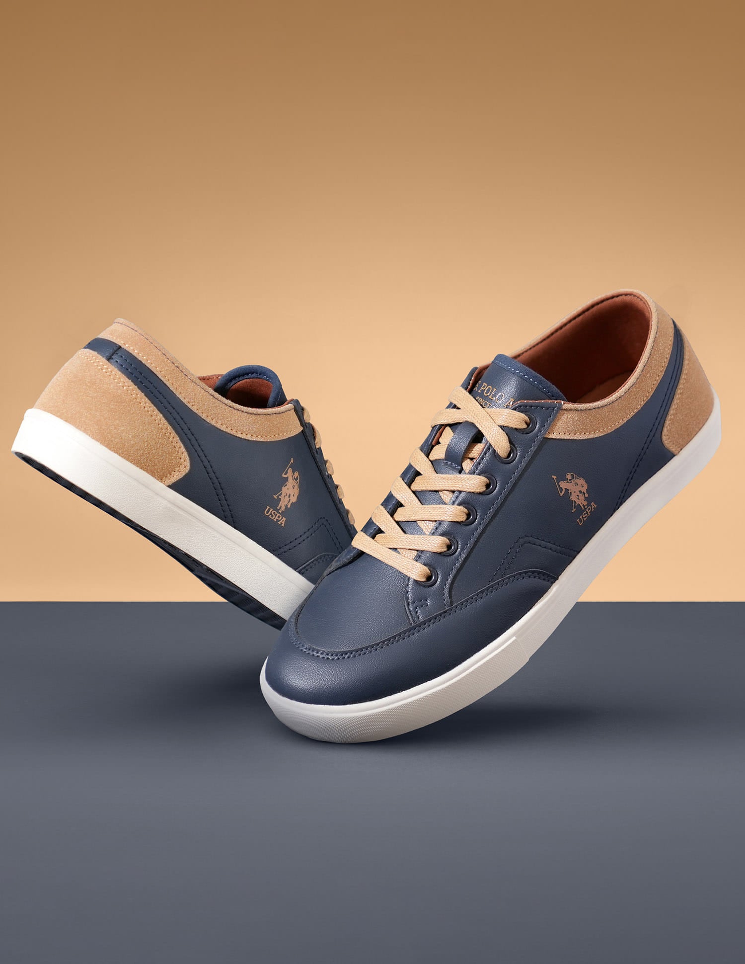Men Monton 7.0 Colourblocked Sneakers Navy - U.S. Polo Assn. India | Large