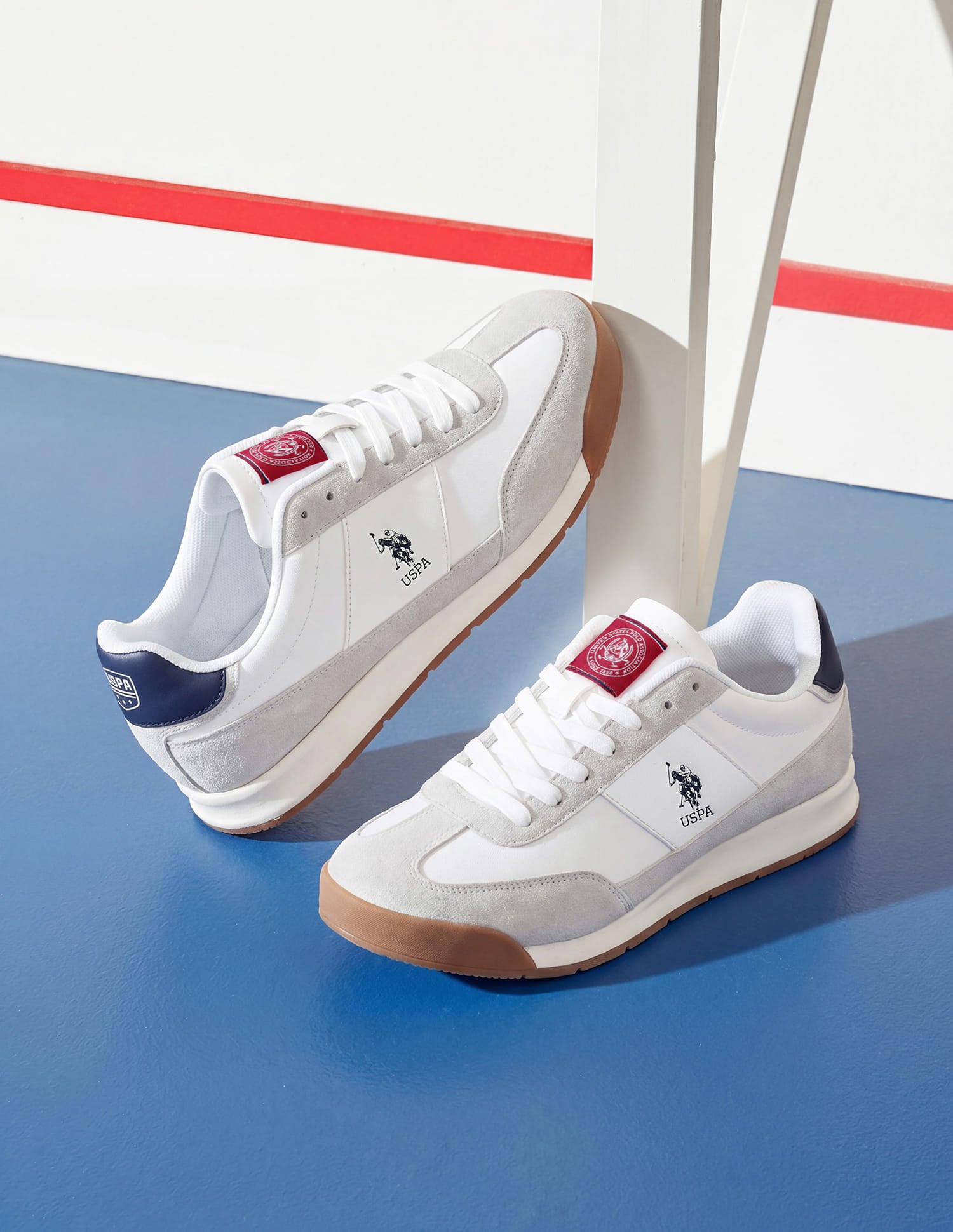 Colour Blocked Lace Ups Gallop Sneakers Off White - U.S. Polo Assn. India | Large
