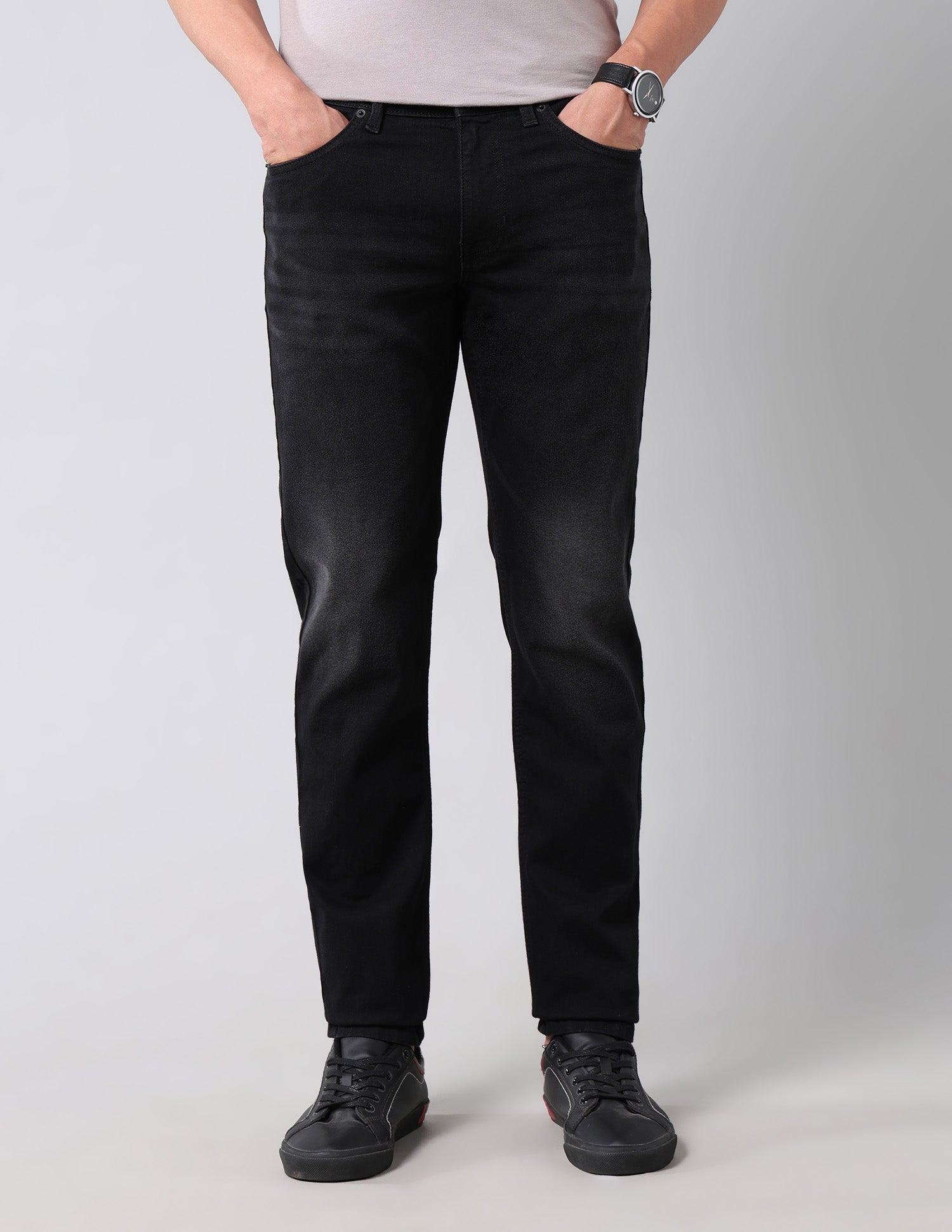 Brandon Slim Tapered Fit Black Jeans Black - U.S. Polo Assn. India | Large