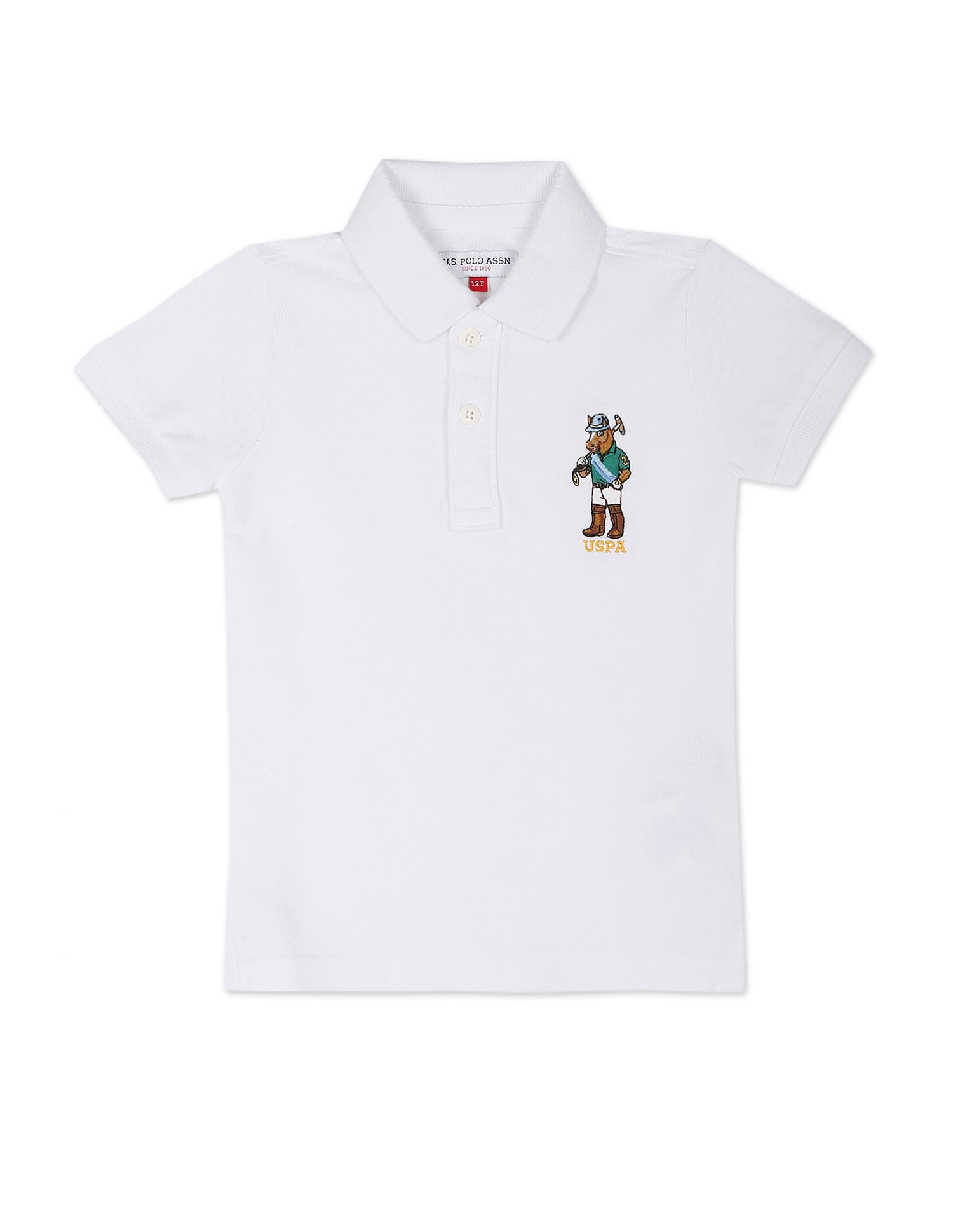 Cotton Mascot Polo Shirt White - U.S. Polo Assn. India | Large
