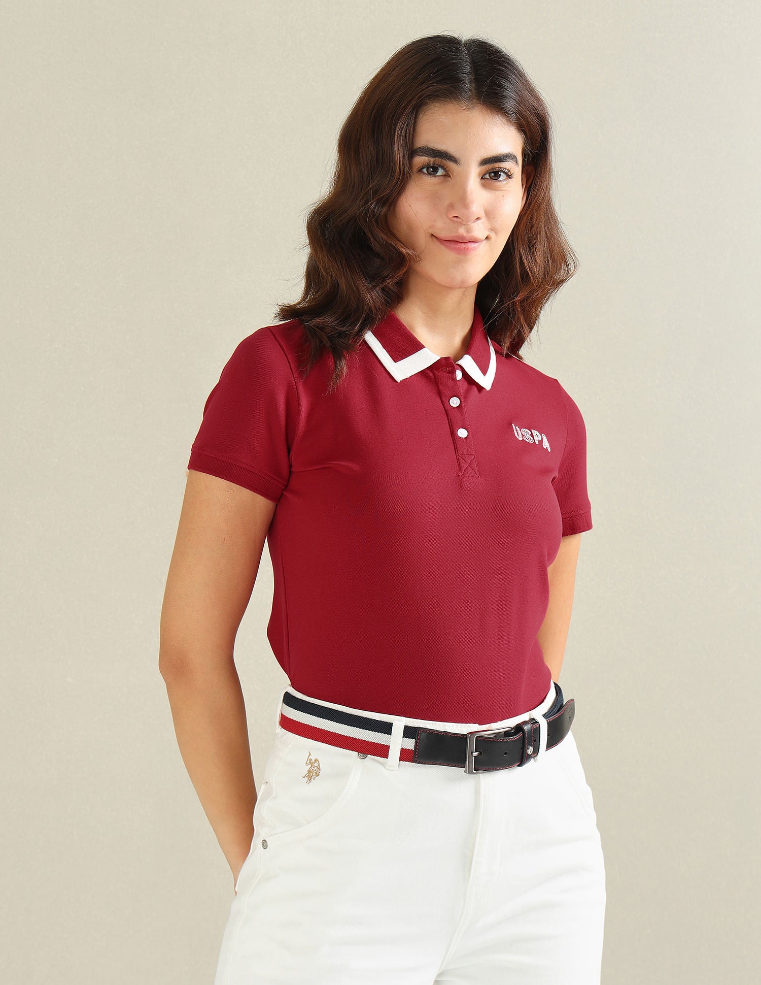 Cotton Stretch Tipped Polo Shirt