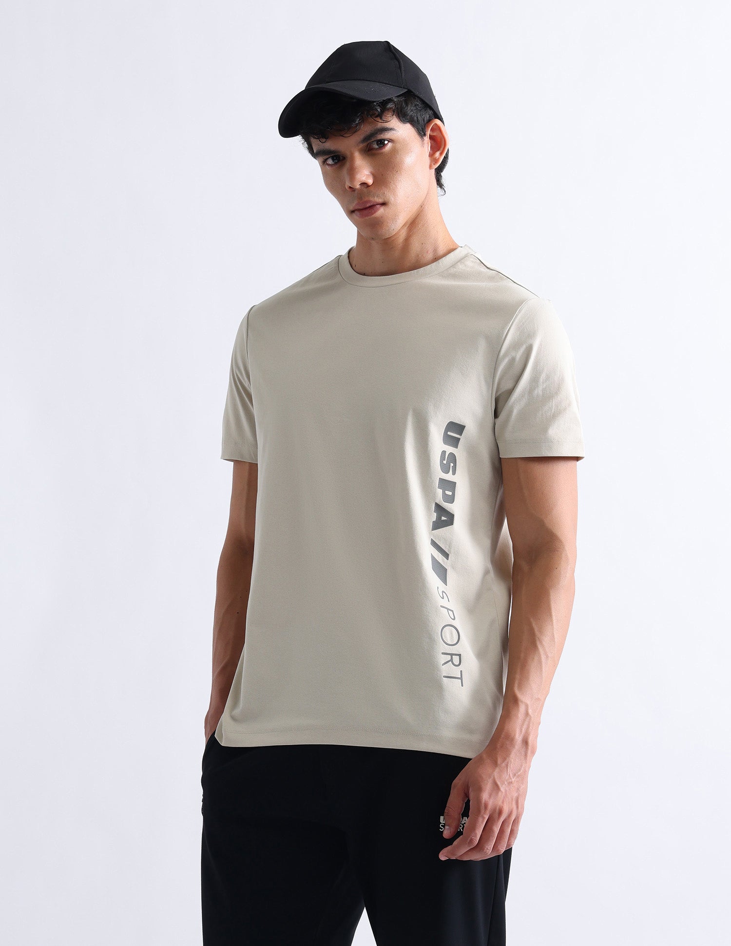 Brand Printed Slim Fit T-Shirt Off White - U.S. Polo Assn. India | Large