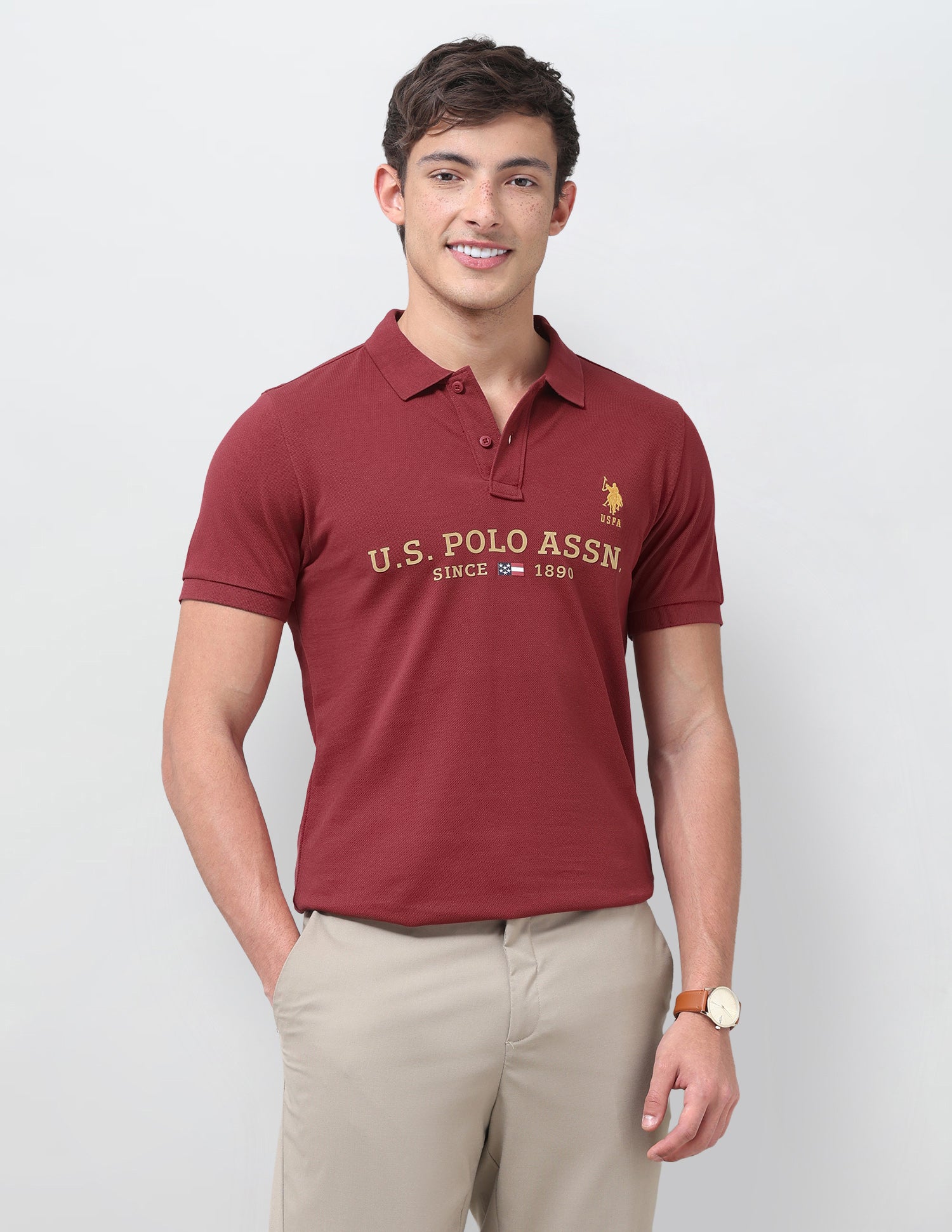 Brand Printed Regular Fit Polo Shirt