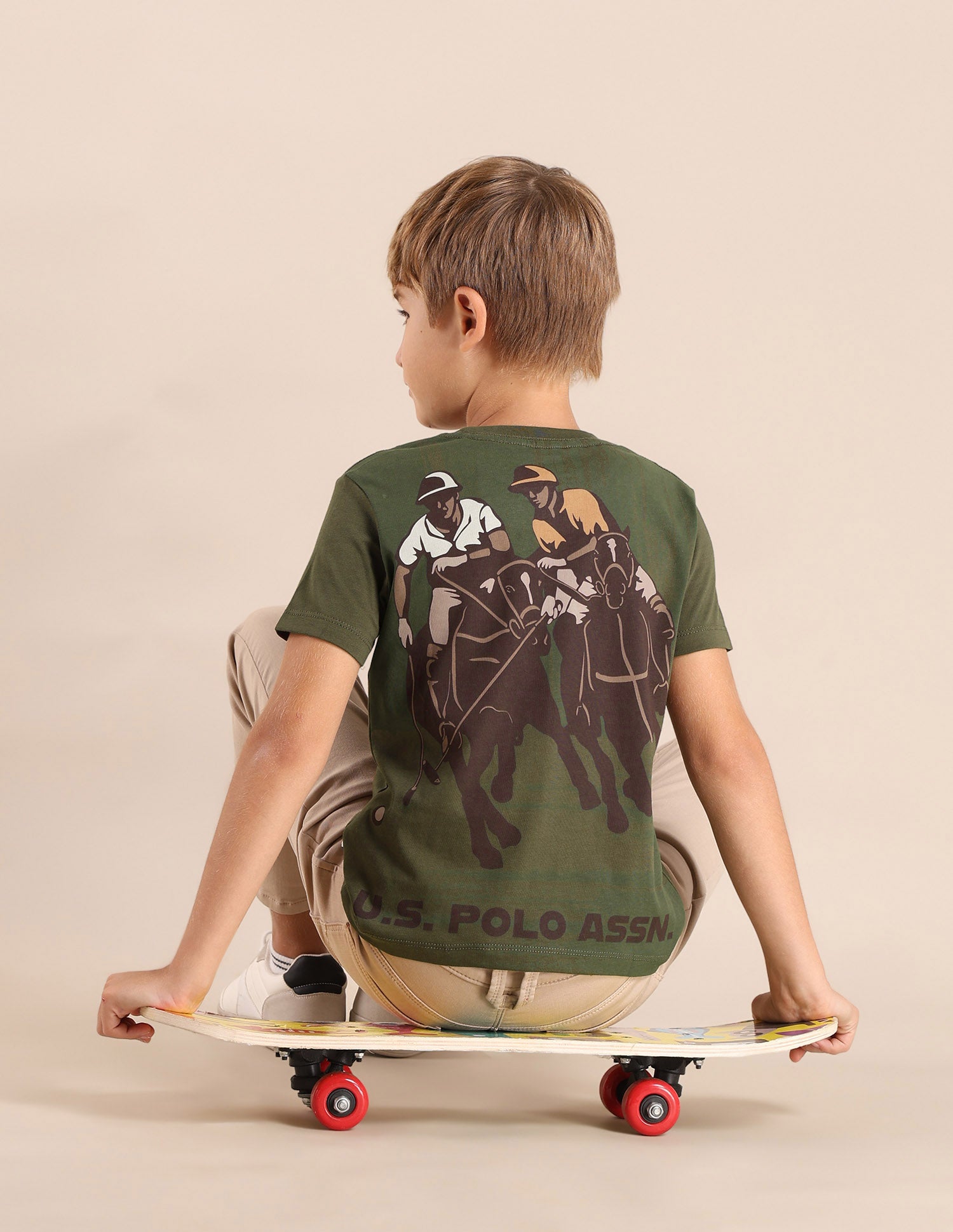 Boys Brand Printed Regular Fit T-Shirt