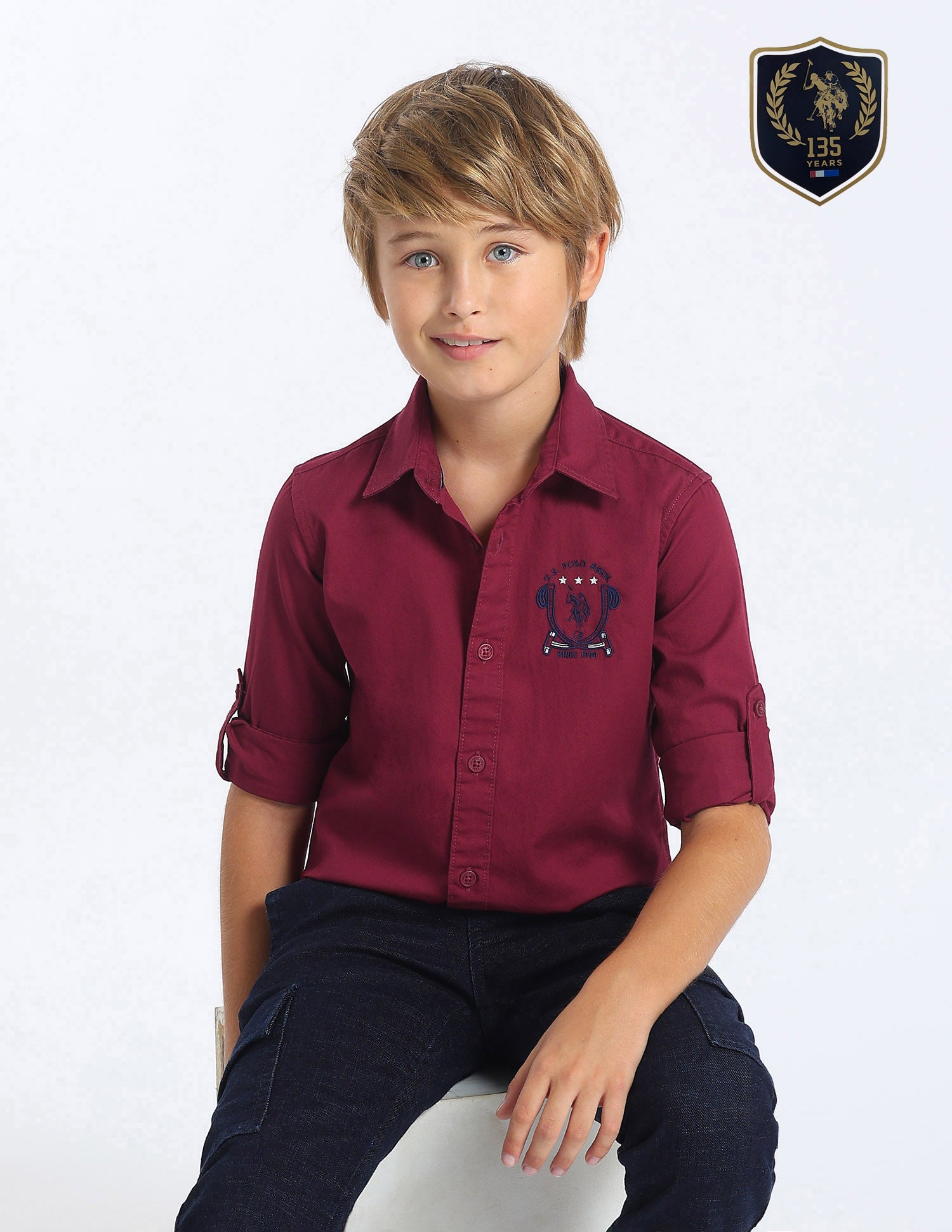 Boys Solid Regular Fit Shirt