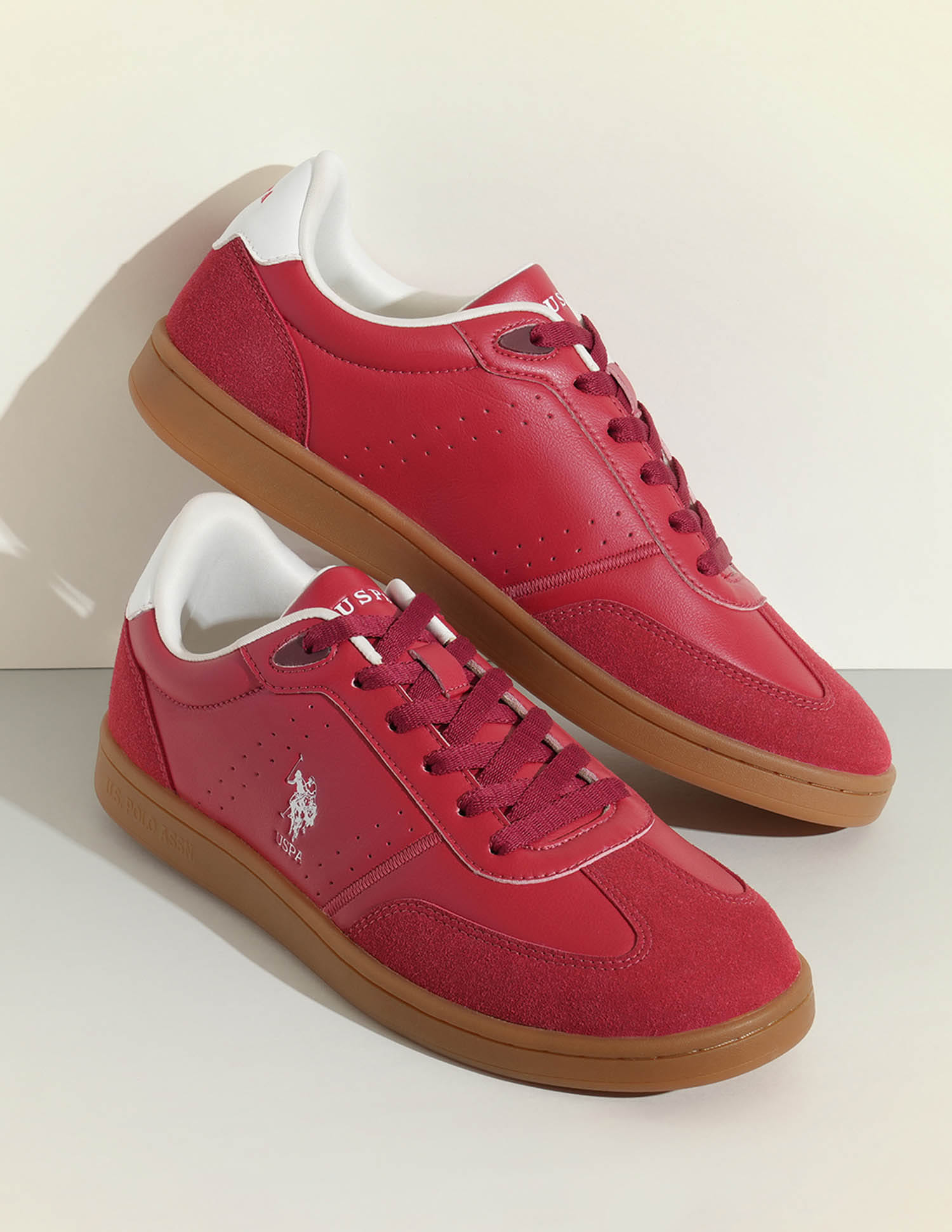 Men Cenik Colour Blocked Sneakers Red - U.S. Polo Assn. India | Large