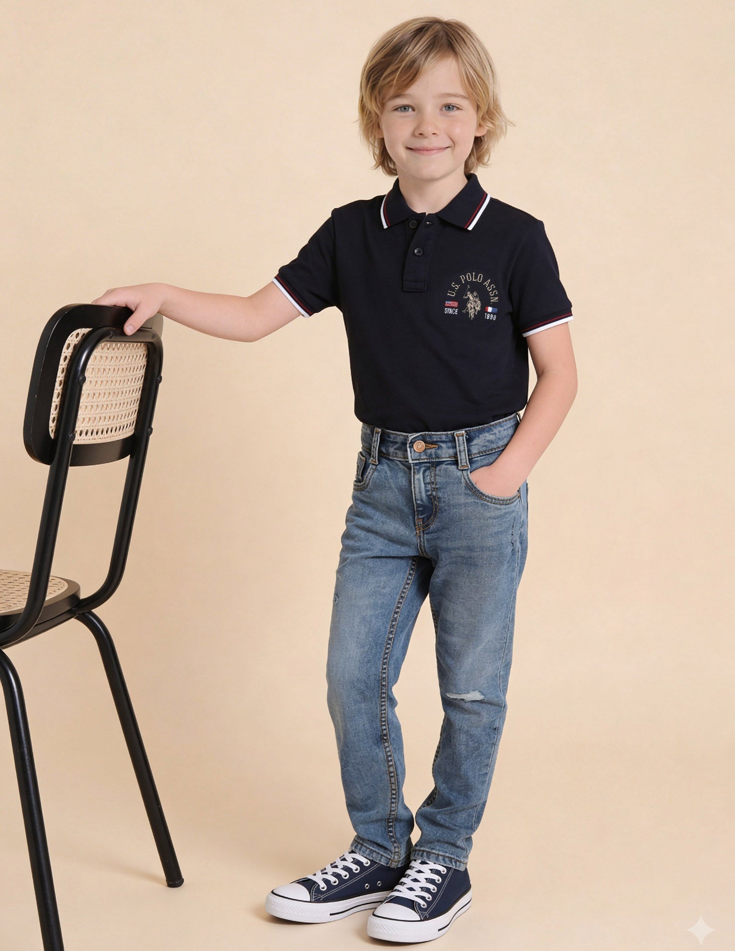 Whiskered Slim Fit Jeans