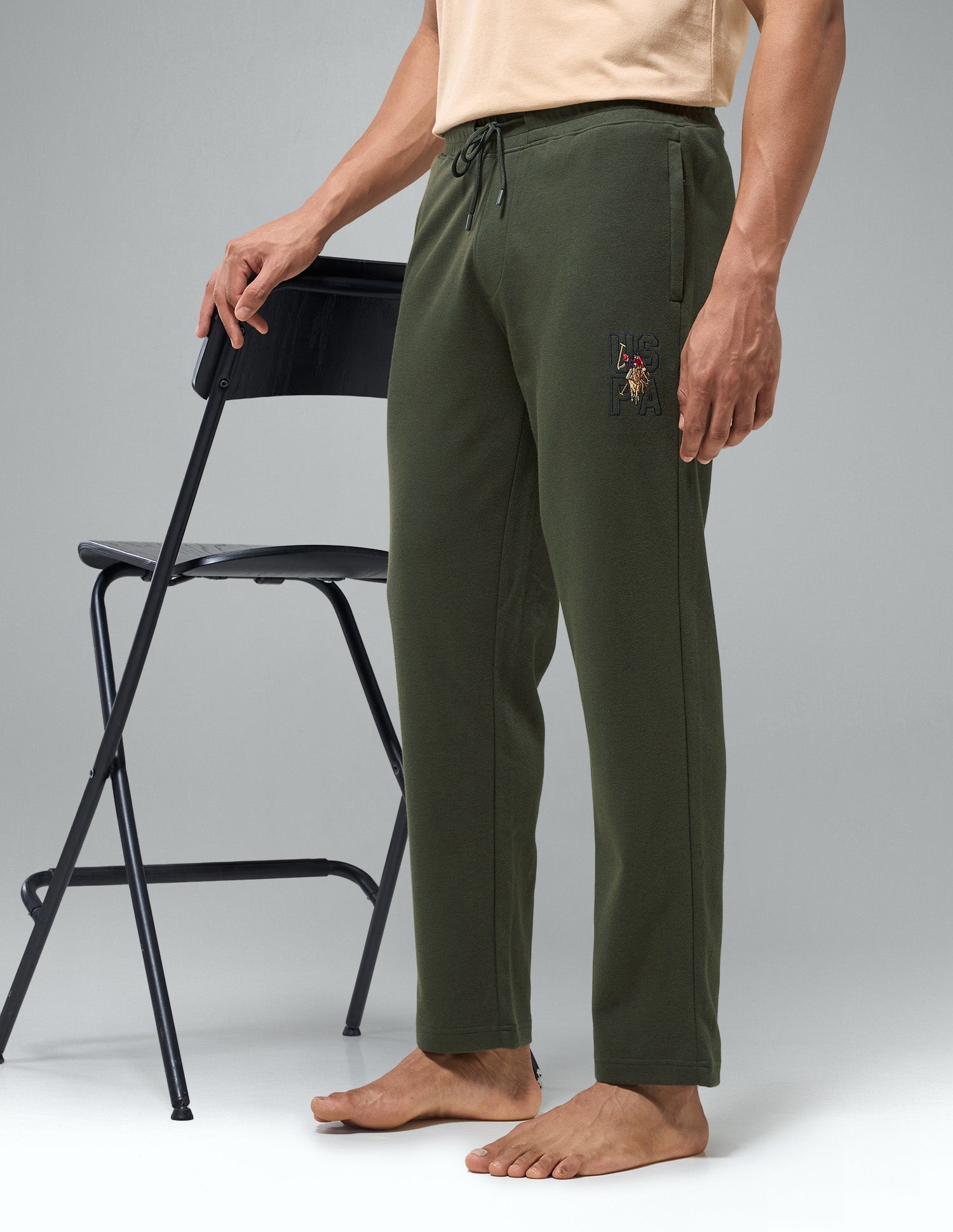Relaxed Fit Mid Rise OR009 Track Pants Forest Night - U.S. Polo Assn. India | Large