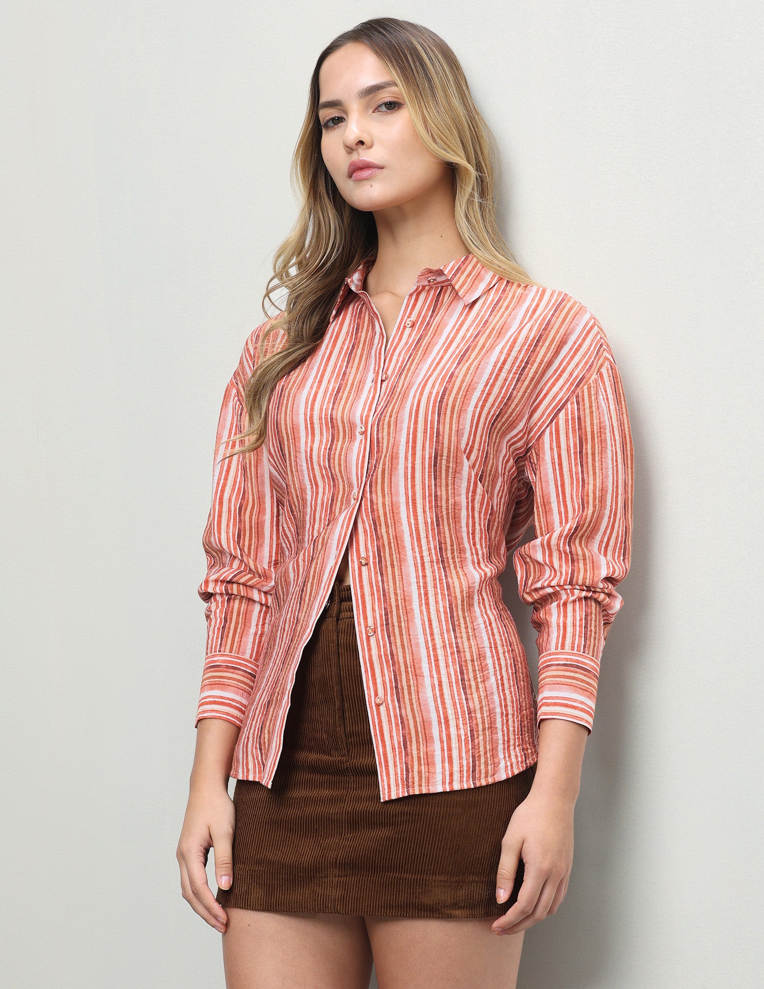 Vertical Striped Relaxed Fit Shirt Red - U.S. Polo Assn. India | Large