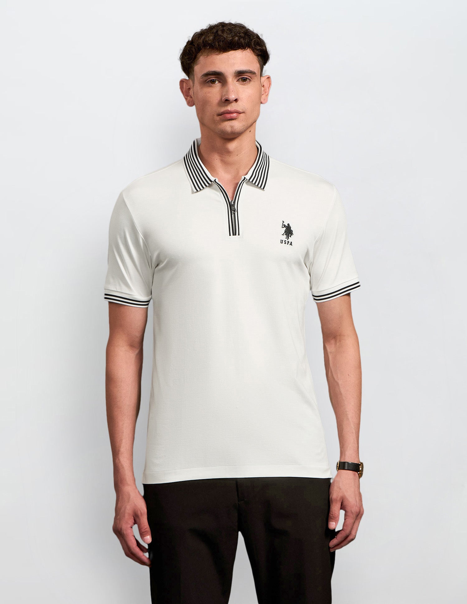 Solid Black & Gold Polo Shirt