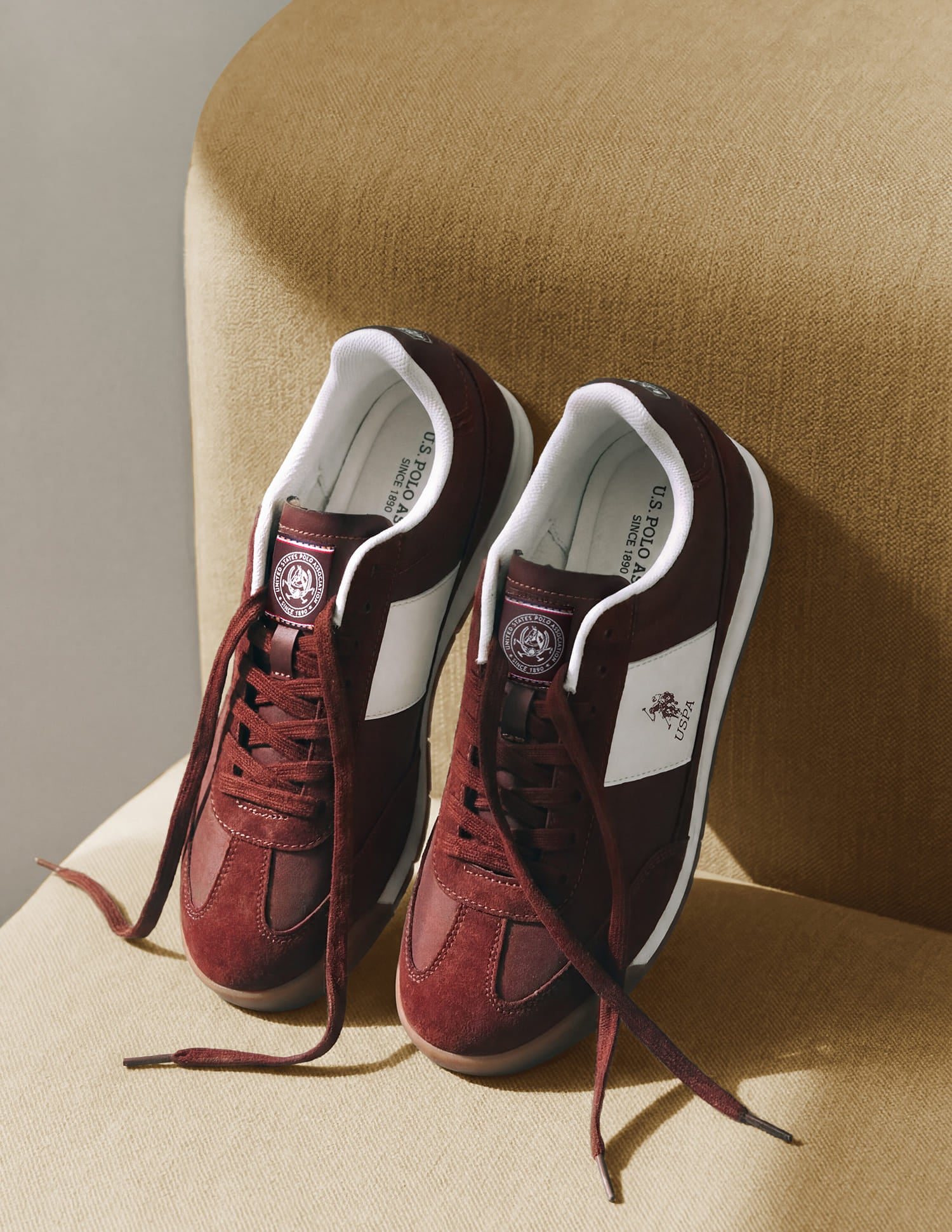 Colour Blocked Lace Ups Gallop Sneakers Brown - U.S. Polo Assn. India | Large