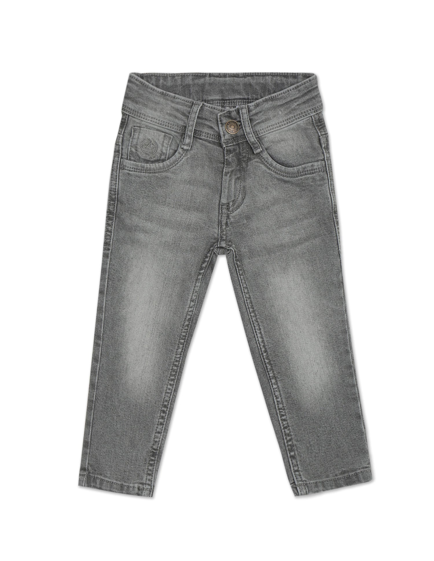 Boys Grey Slim Fit Mid Rise Jeans