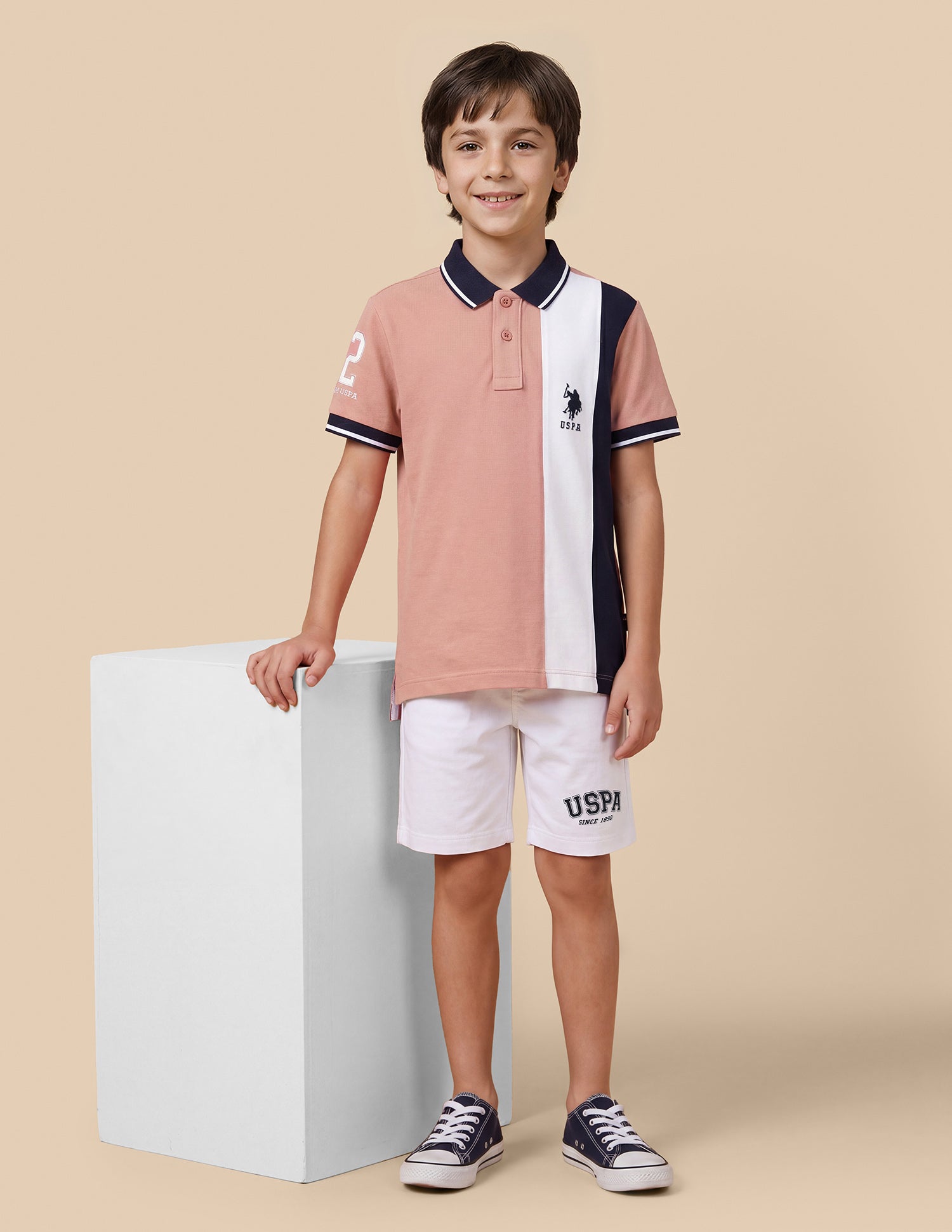 Colour Blocked Regular Fit Polo Shirt Dark Pink - U.S. Polo Assn. India | Large