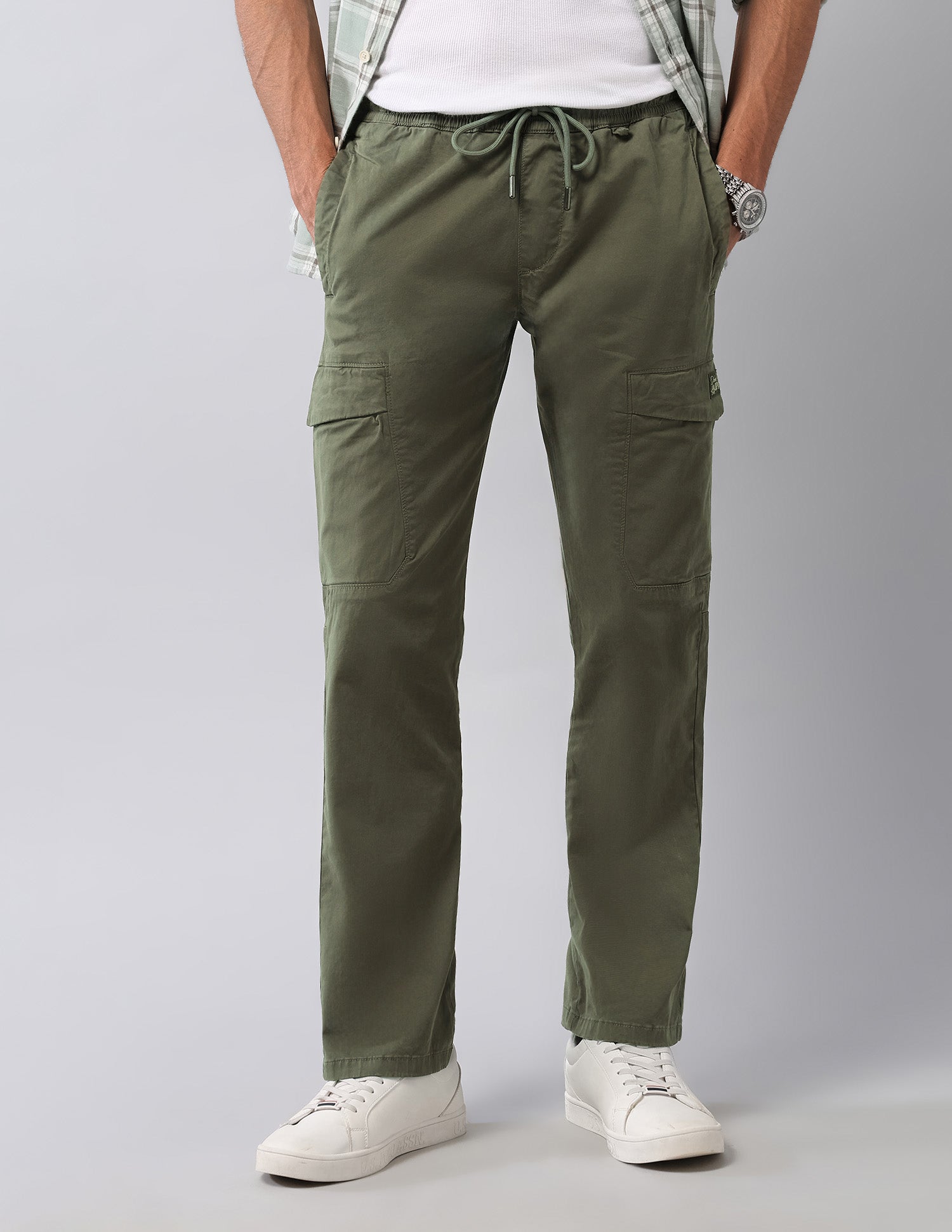Solid Straight Fit Cargos Light Olive - U.S. POLO ASSN. | Large