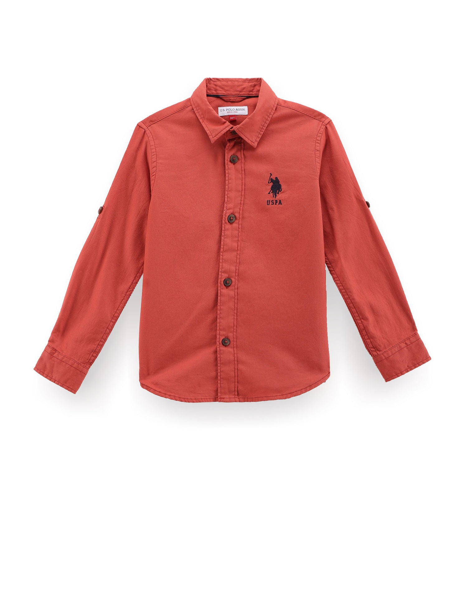 Boys Solid Dobby Shirt