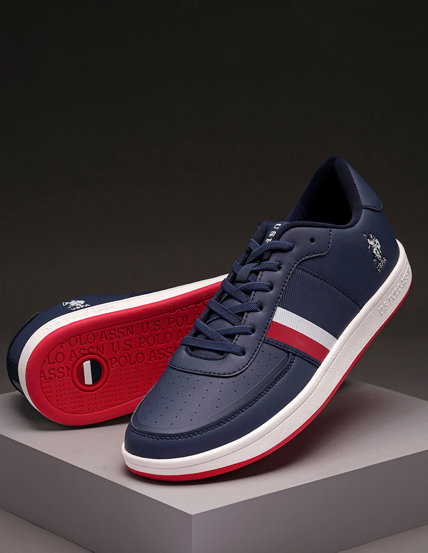 Men Gael Navy Retro Court Sneakers Navy - U.S. Polo Assn. India | Large