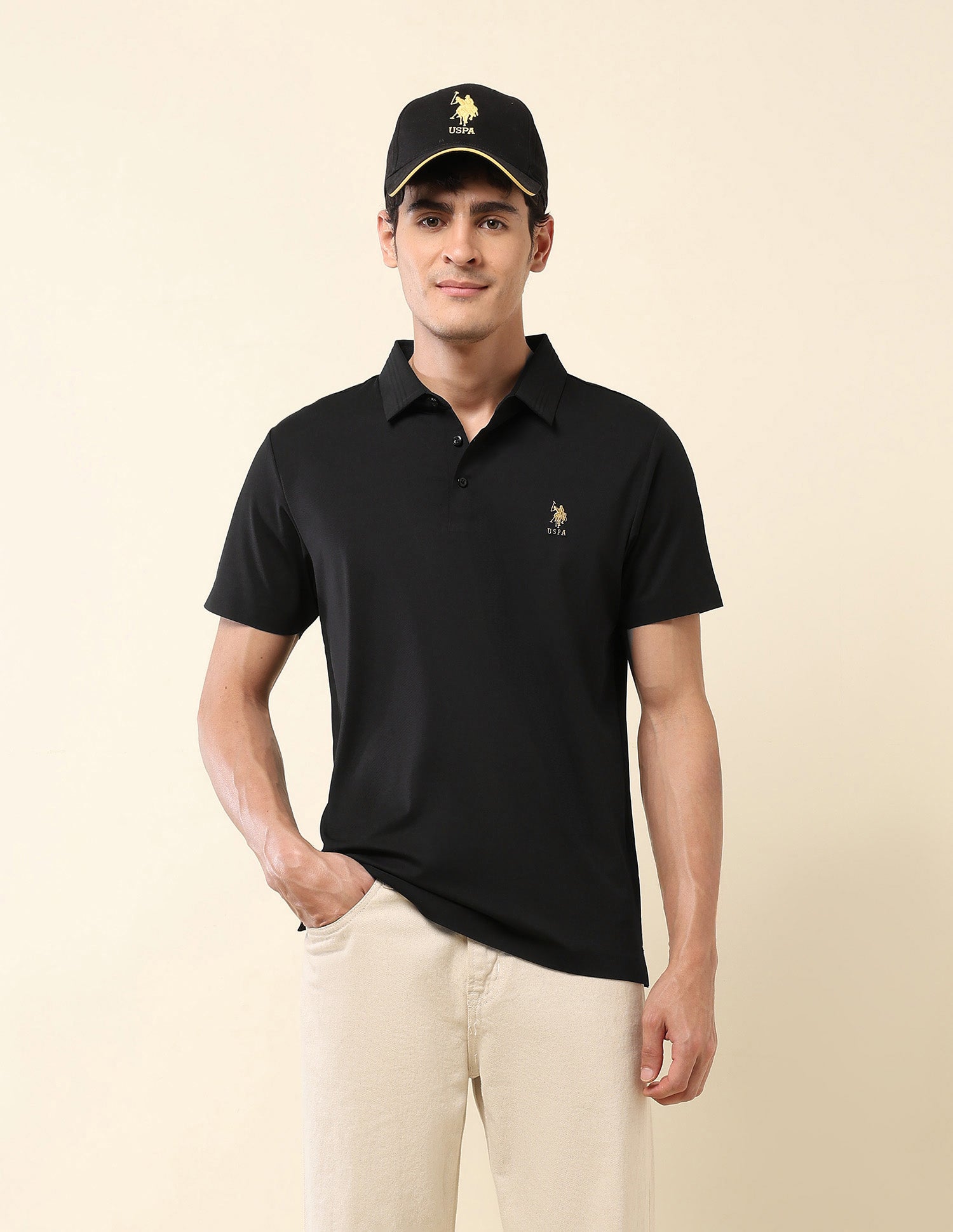 Slim Fit Gentlemans Club Polo Shirt Black - U.S. Polo Assn. India | Large
